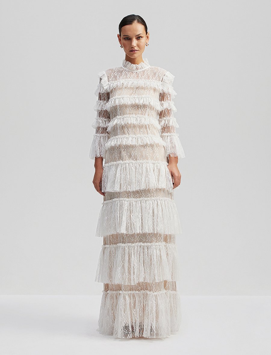 Malina - Carmine maxi dress - evening dresses - cloudy white - 0