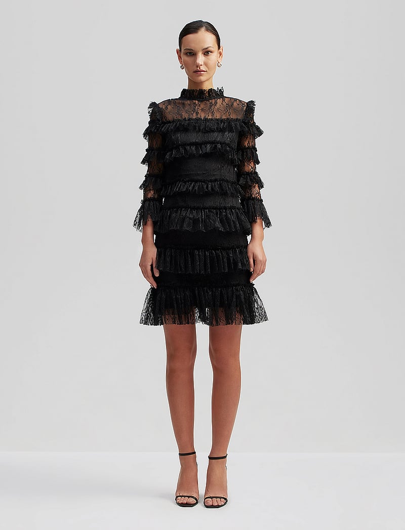 Malina - Carmine frill lace mini dress - cocktailkleider - black - 0