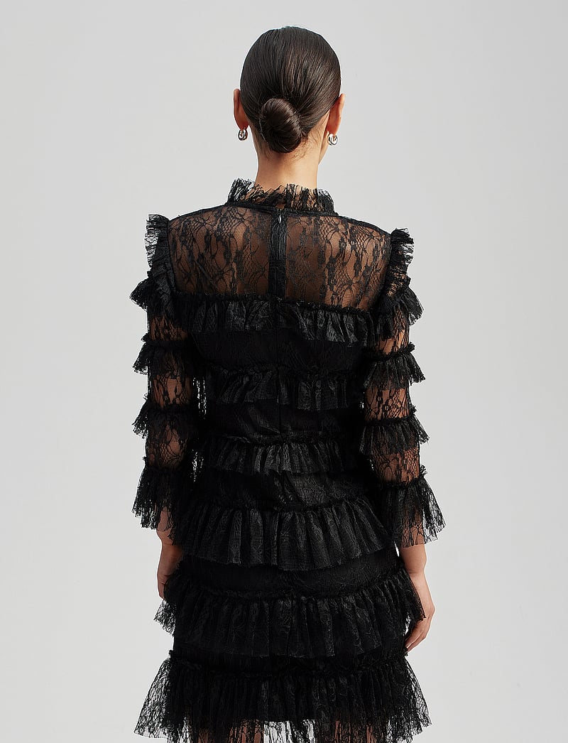 Malina - Carmine frill lace mini dress - cocktailkleider - black - 3