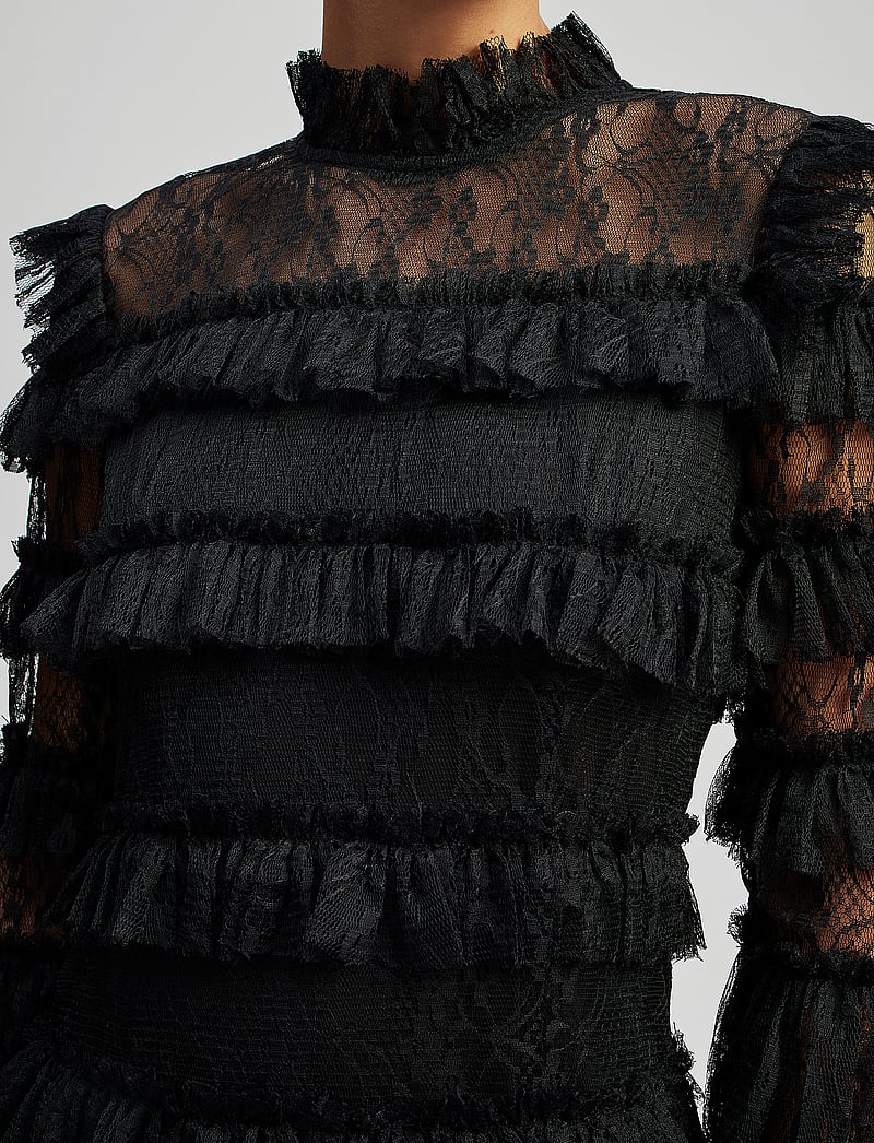 Malina - Carmine frill lace mini dress - cocktailkleider - black - 5