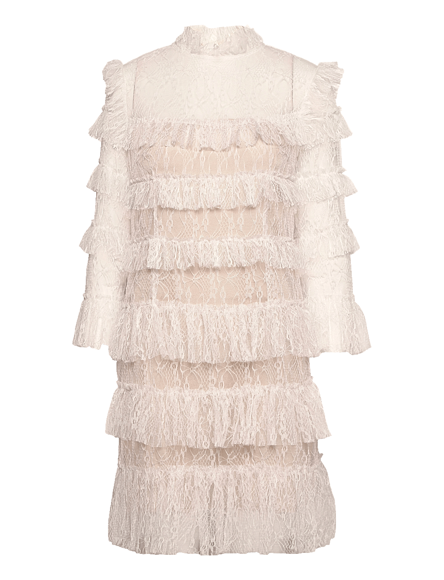 Malina - Carmine frill lace mini dress - cocktailklänningar - cloudy white - 1