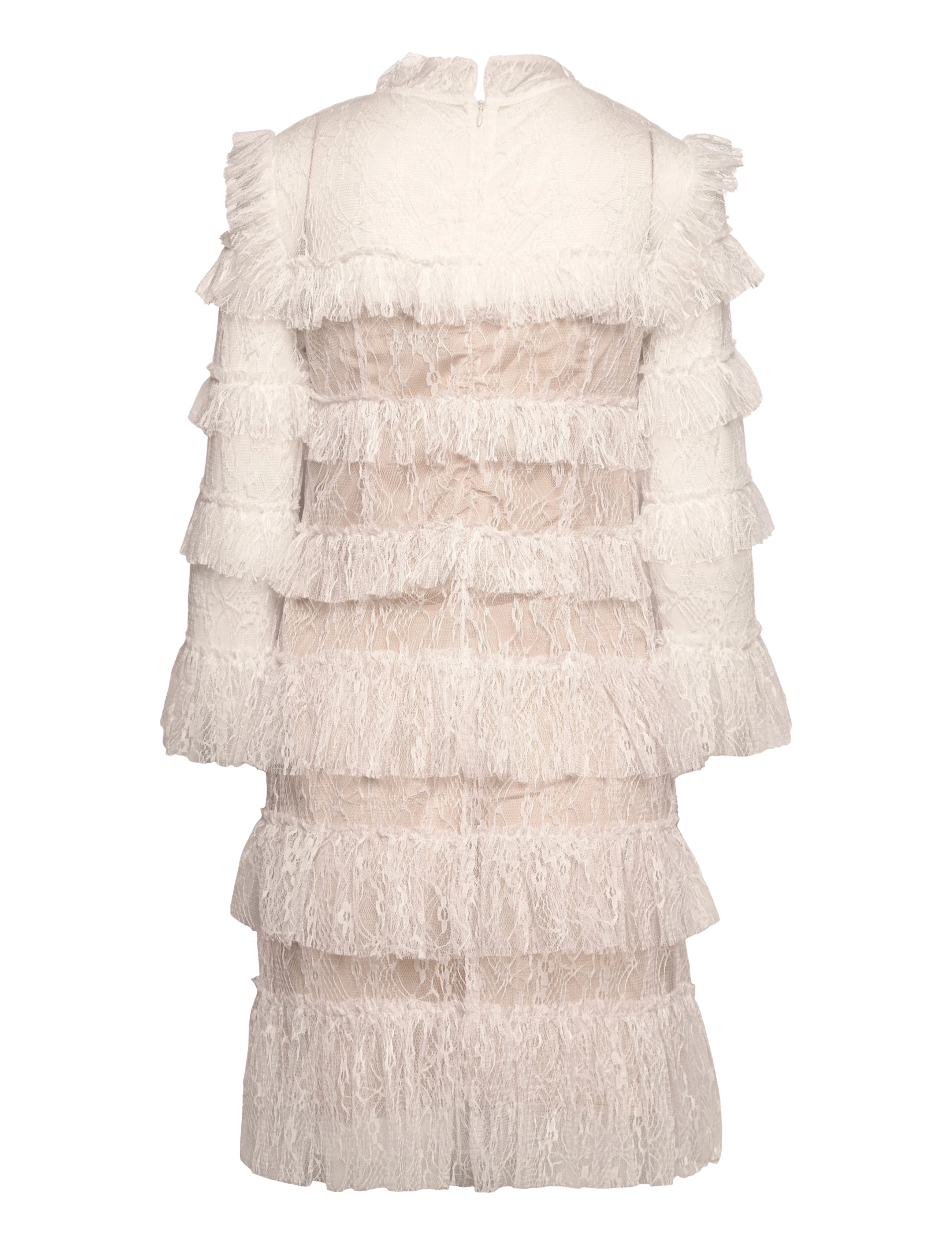 Malina - Carmine frill lace mini dress - cocktailklänningar - cloudy white - 2