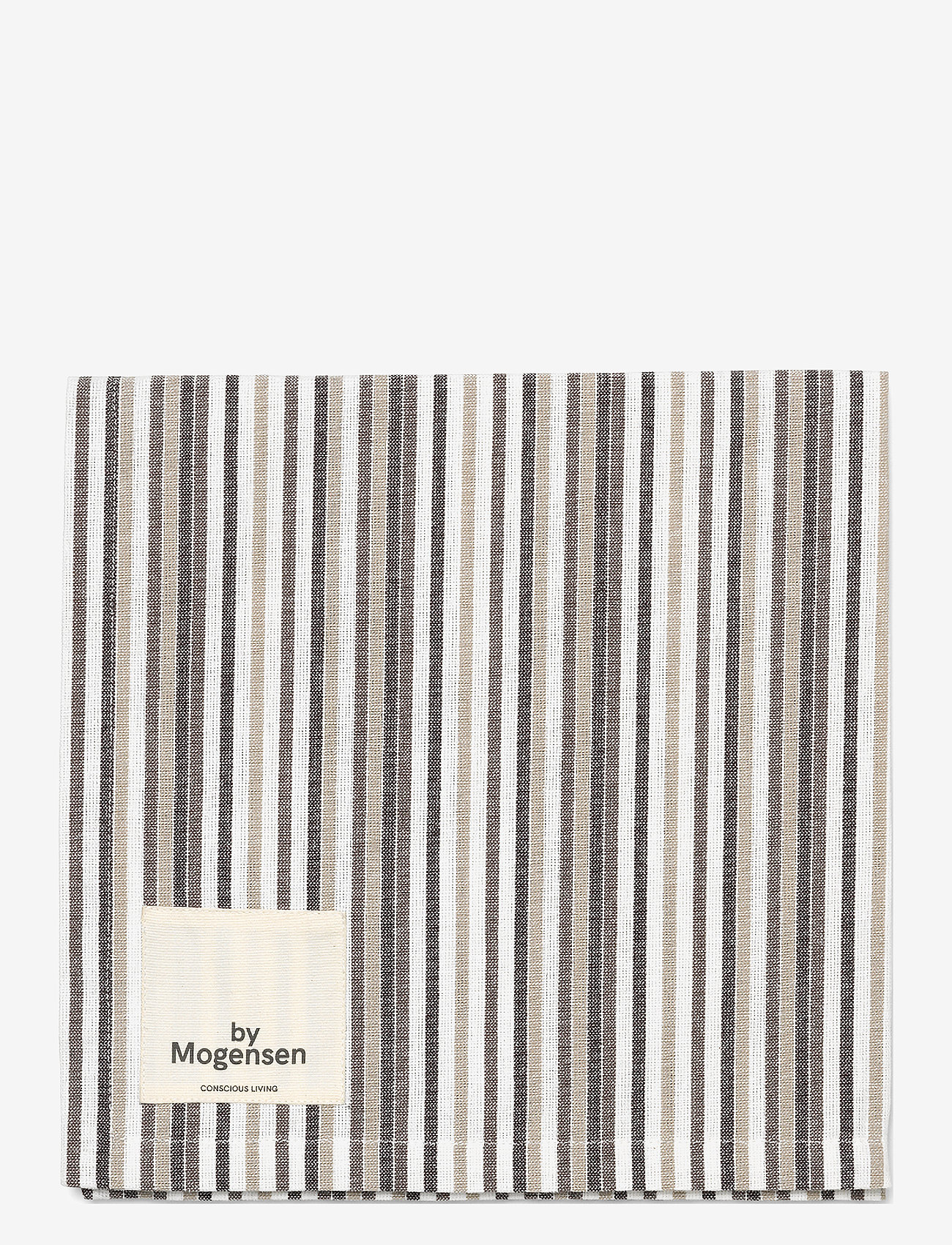 By Mogensen - Stofserviet Small Stripes - stofservietter - grey, brown, black, white - 0