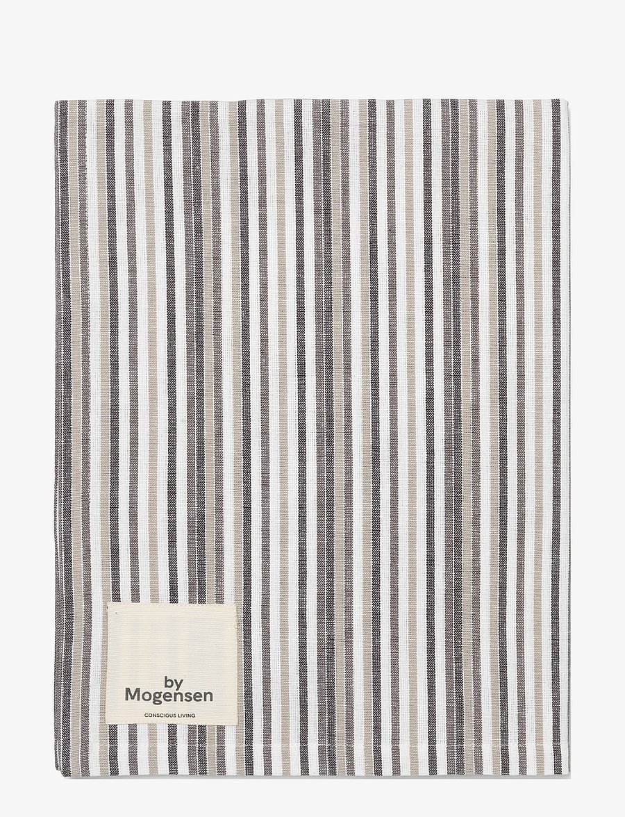 By Mogensen - Dishtowel Small Stripes - grey, brown, black, white - 0