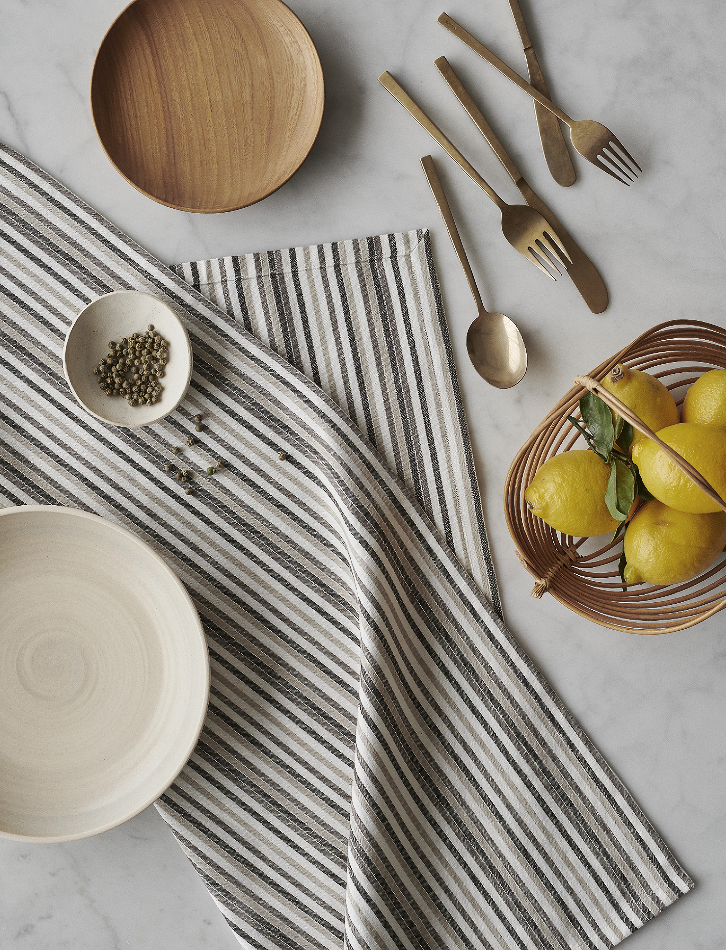By Mogensen - Disktrasa Small stripes - grey, brown, black, white - 2