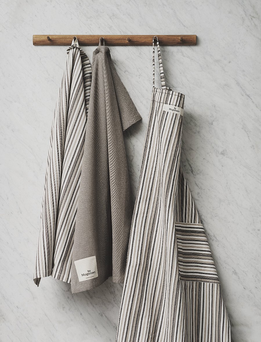 By Mogensen - Dishtowel Small Stripes - grey, brown, black, white - 4