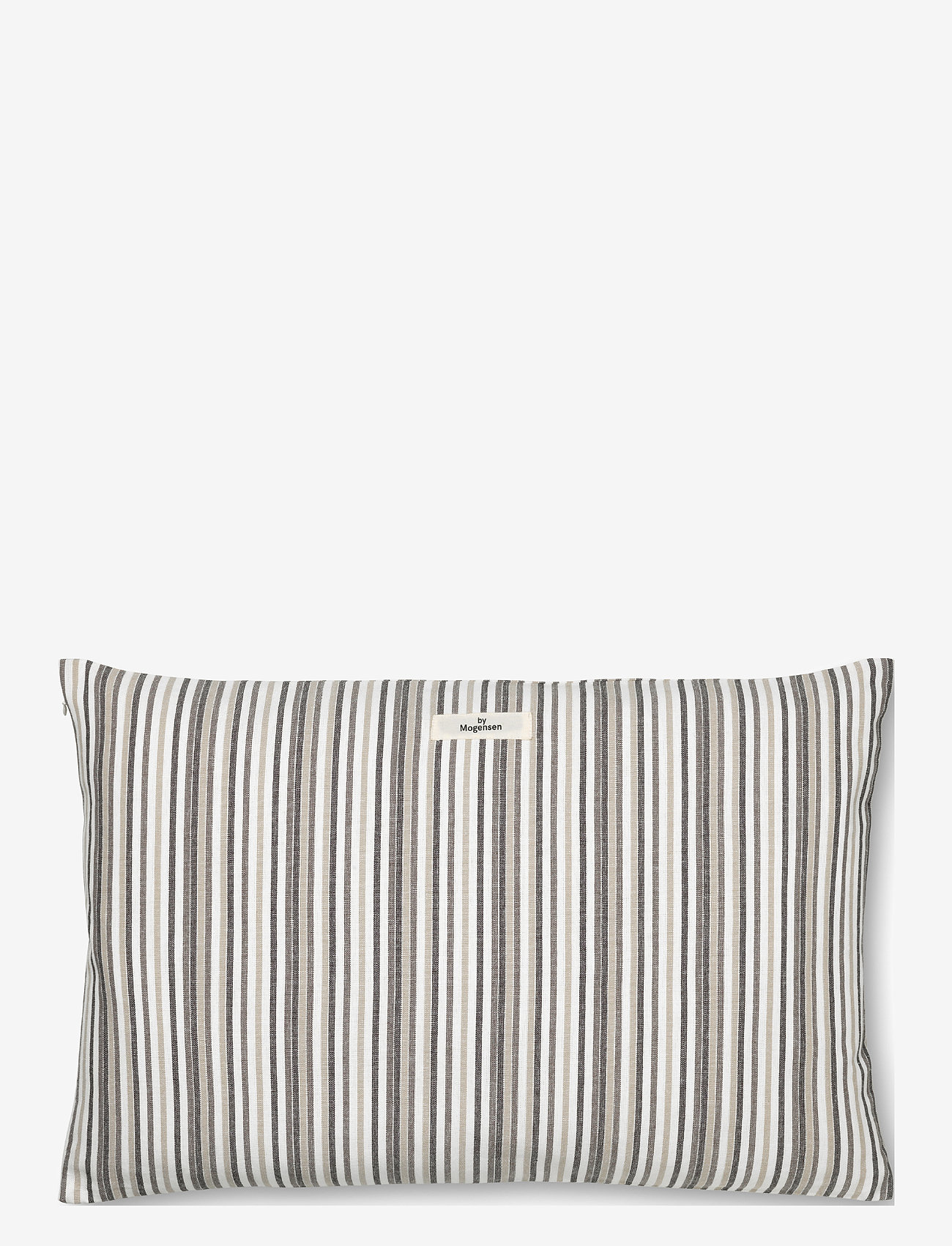 By Mogensen - Pillow cover Small Stripes - pillow cases - grey, creme, dark grey, white - 1