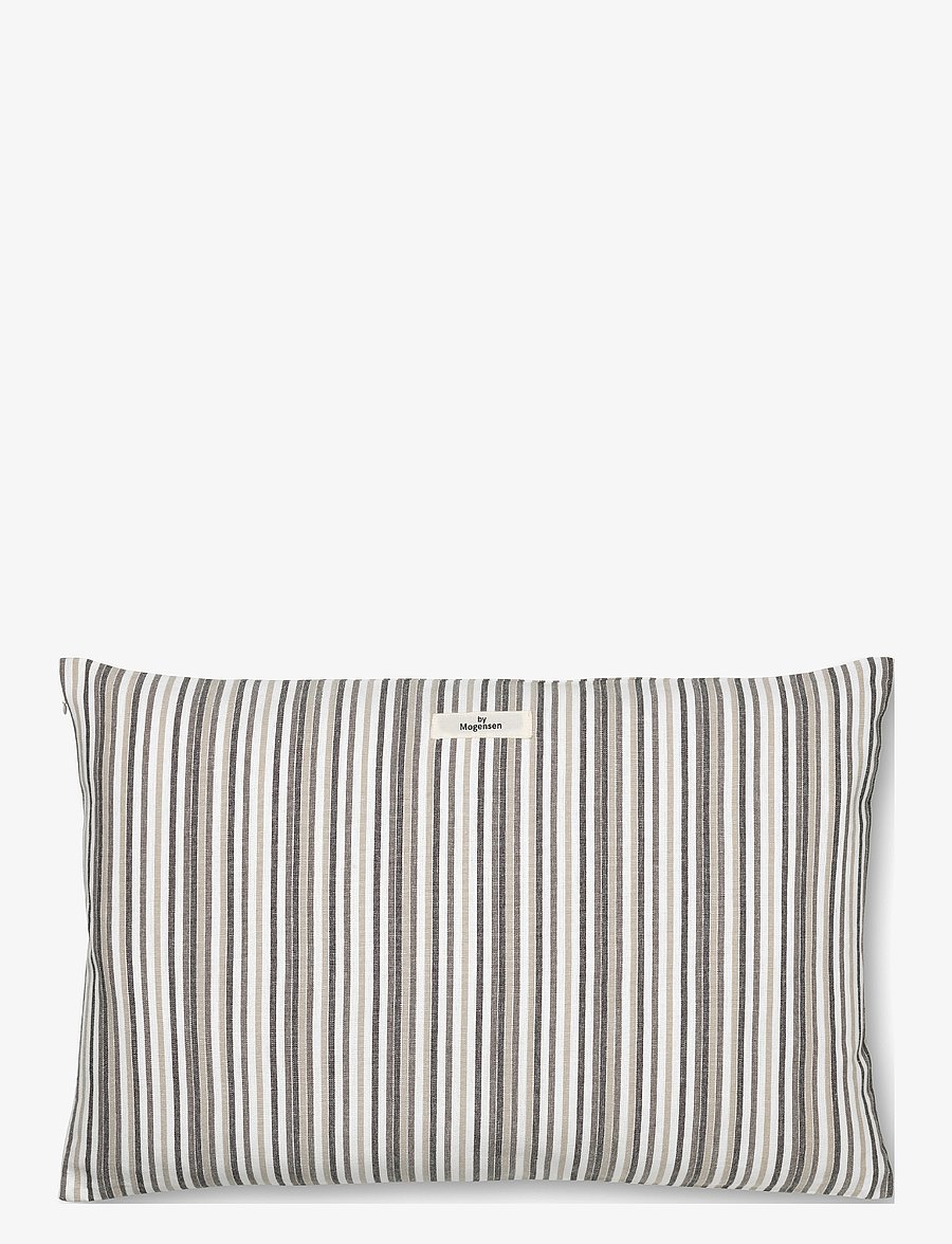By Mogensen - Pillow cover Small Stripes - kopfkissenbezüge - grey, creme, dark grey, white - 1