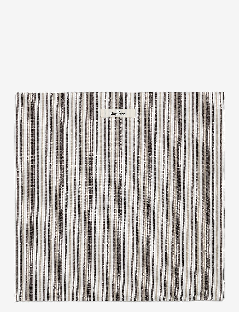 By Mogensen - Pillow cover Small Stripes - padjapüürid - grey, creme, dark grey, white - 0