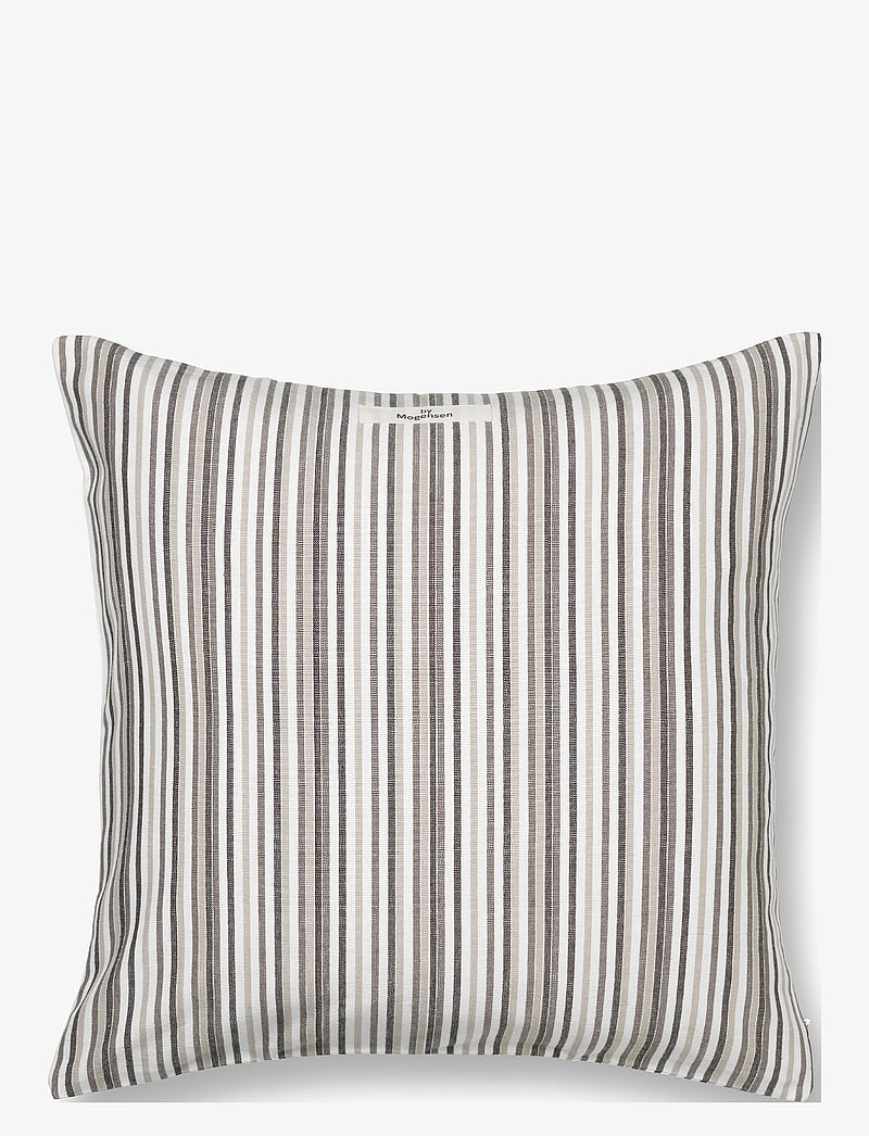 By Mogensen - Pillow cover Small Stripes - padjapüürid - grey, creme, dark grey, white - 1