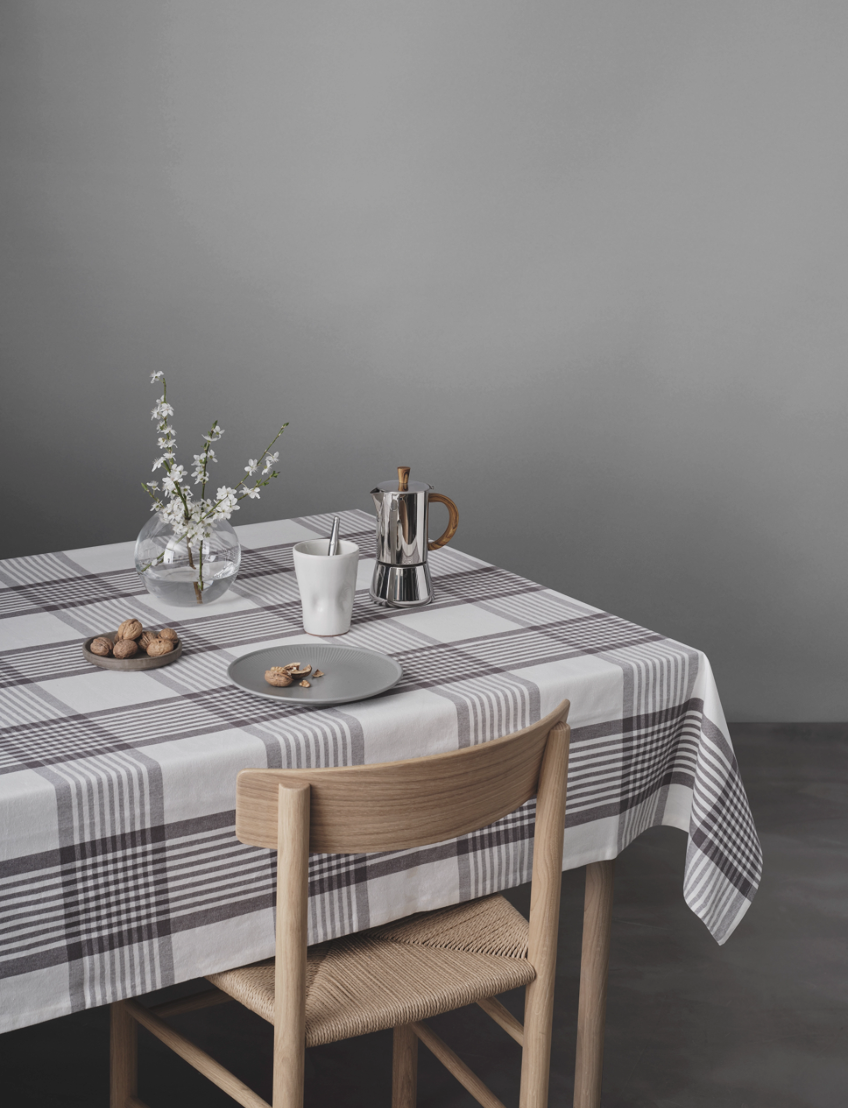 By Mogensen - Duk Large checks - bordsdukar & löpare - grey, white - 1