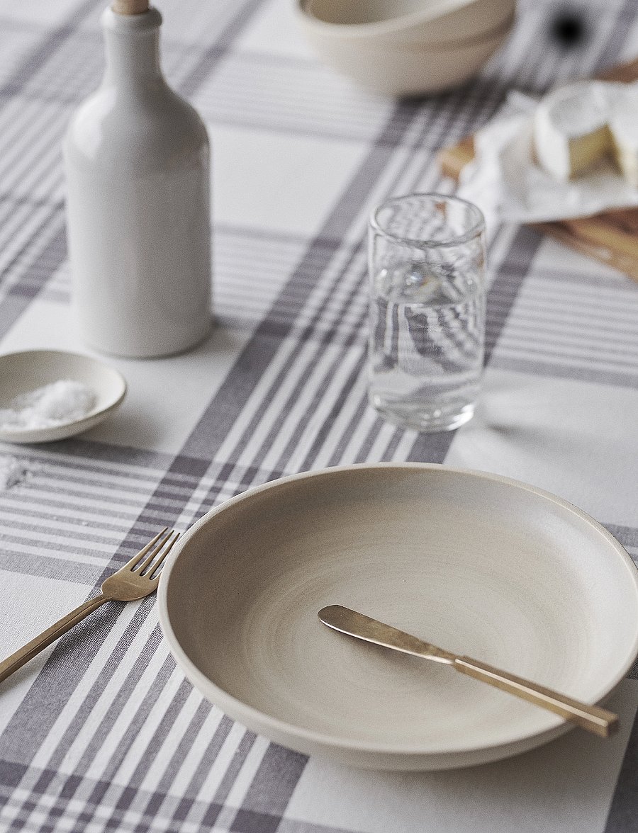 By Mogensen - Table-cloth Large Checks - tischdecken & tischläufer - grey, white - 2