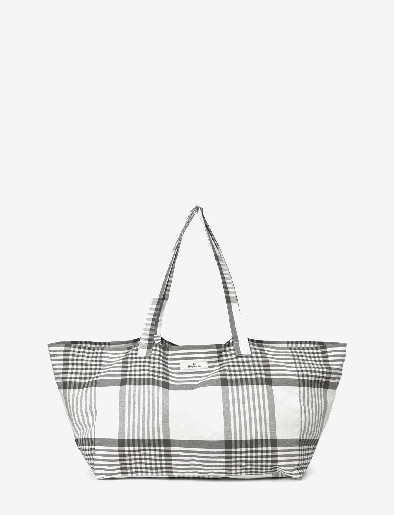 By Mogensen - Shopperbag Large Checks - tote bags - grey, white - 1