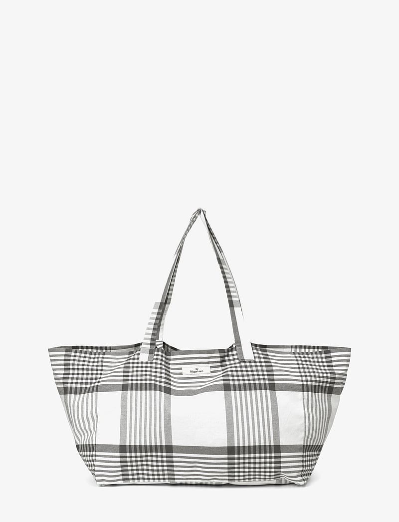 By Mogensen - Shopper Bag Large Checks - tote bags - grey, white - 1