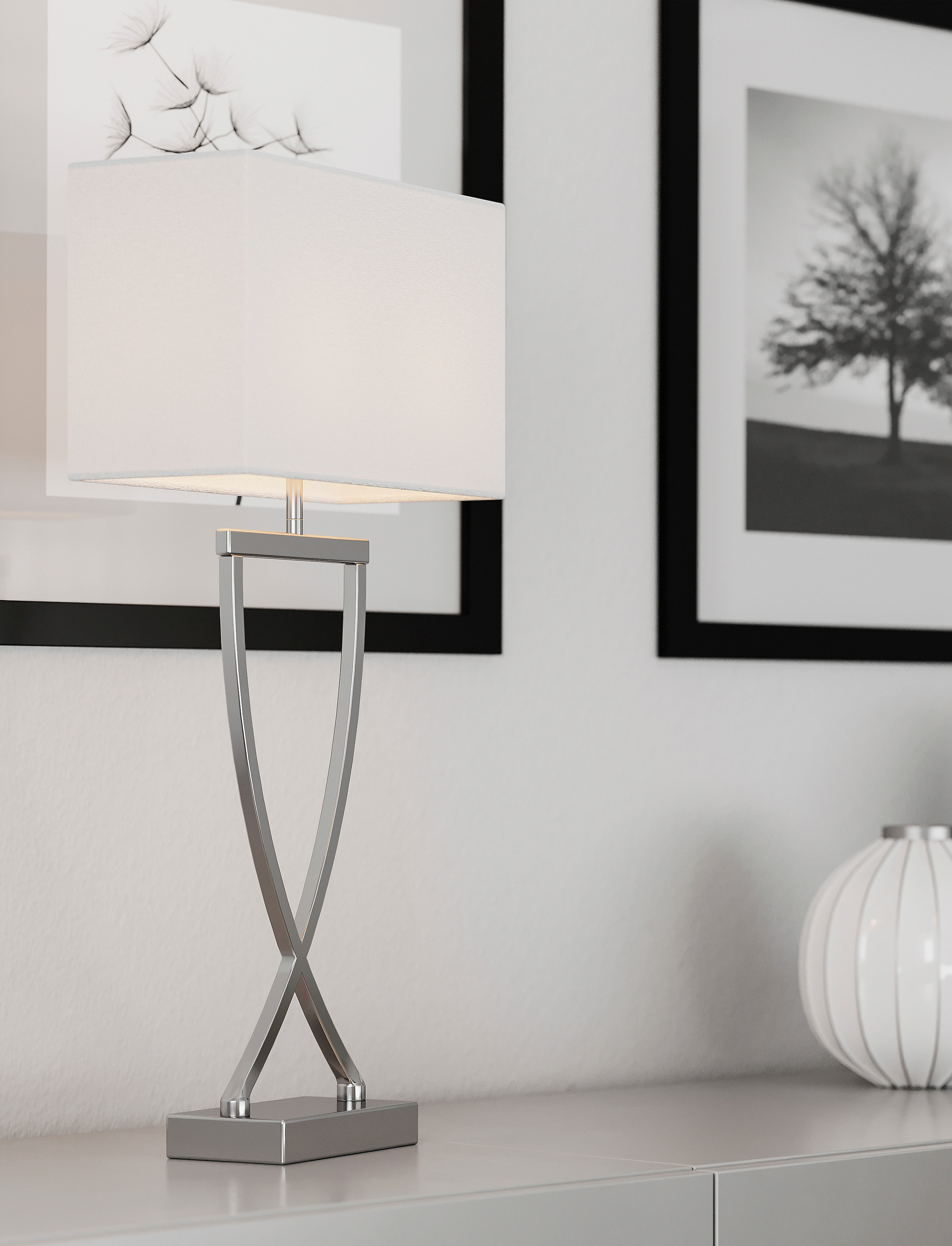 By Rydéns Table Lamp Omega, 12.0X27X52 cm, Lamps, Weiß - Homeware