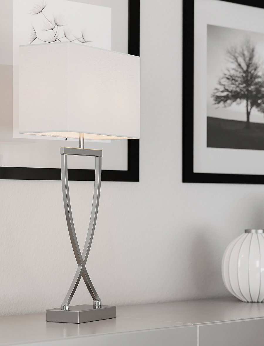 By Rydéns - Table lamp Omega - schreibtisch- & tischlampen - chrome white - 0