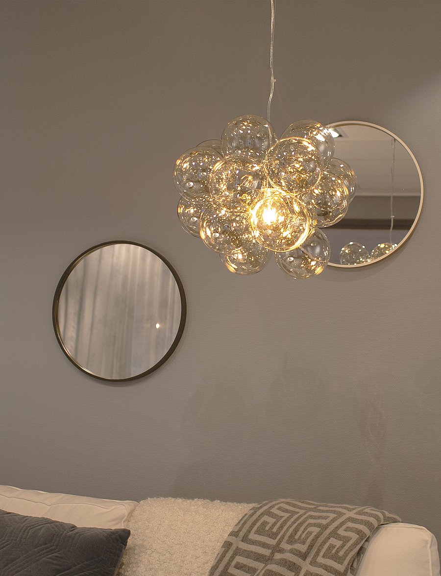By Rydéns - Bubbles Pendant Light - deckenleuchte - chrome/amber - 1