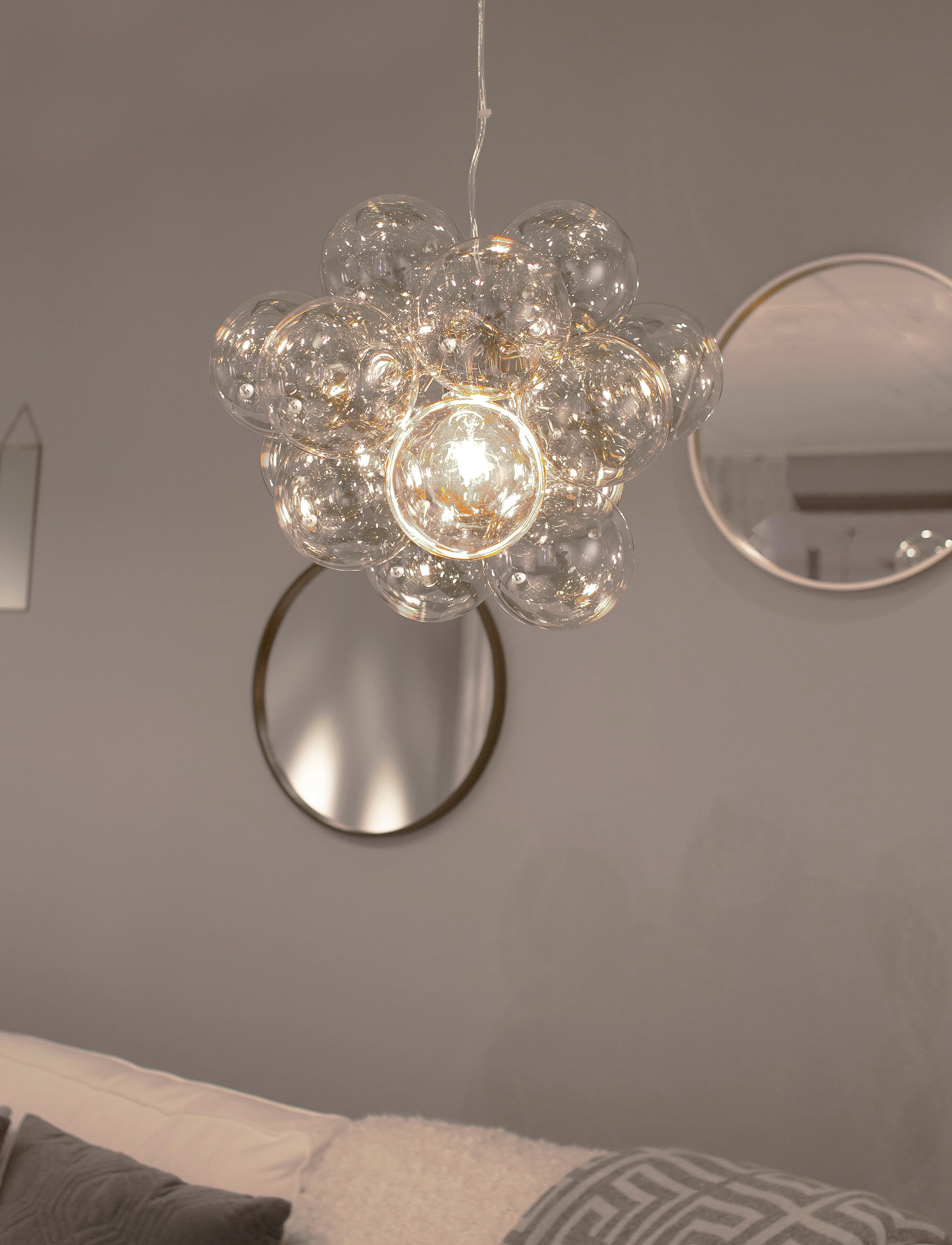 By Rydéns Bubbles Loftlampe Amber, 48X32.0 cm x 48, Ceiling Lamps, Nackt - Pendant Homeware