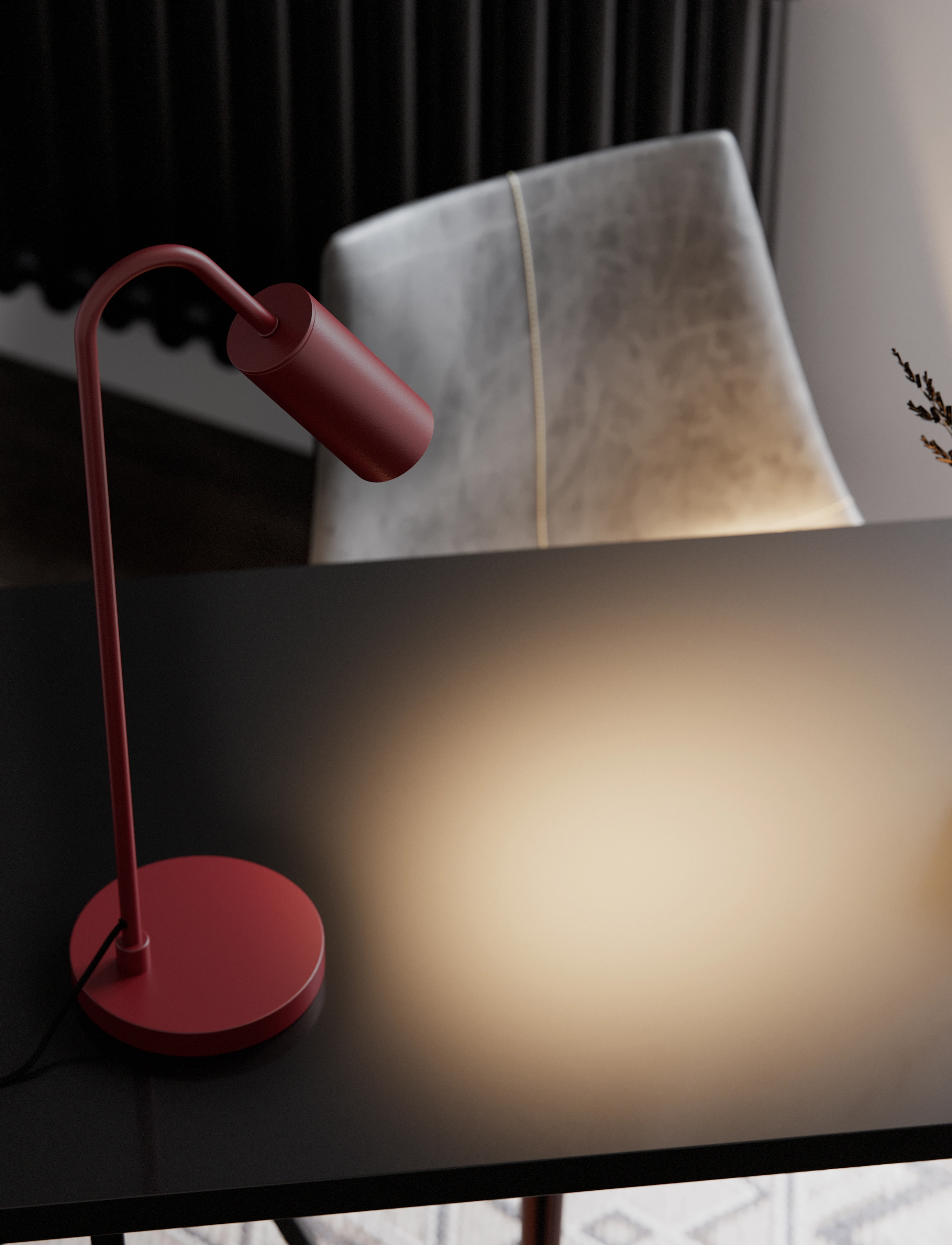 By Rydéns Curve Bordslampa, Ø15X51 cm x 23, Lamps, Rot - Table Homeware