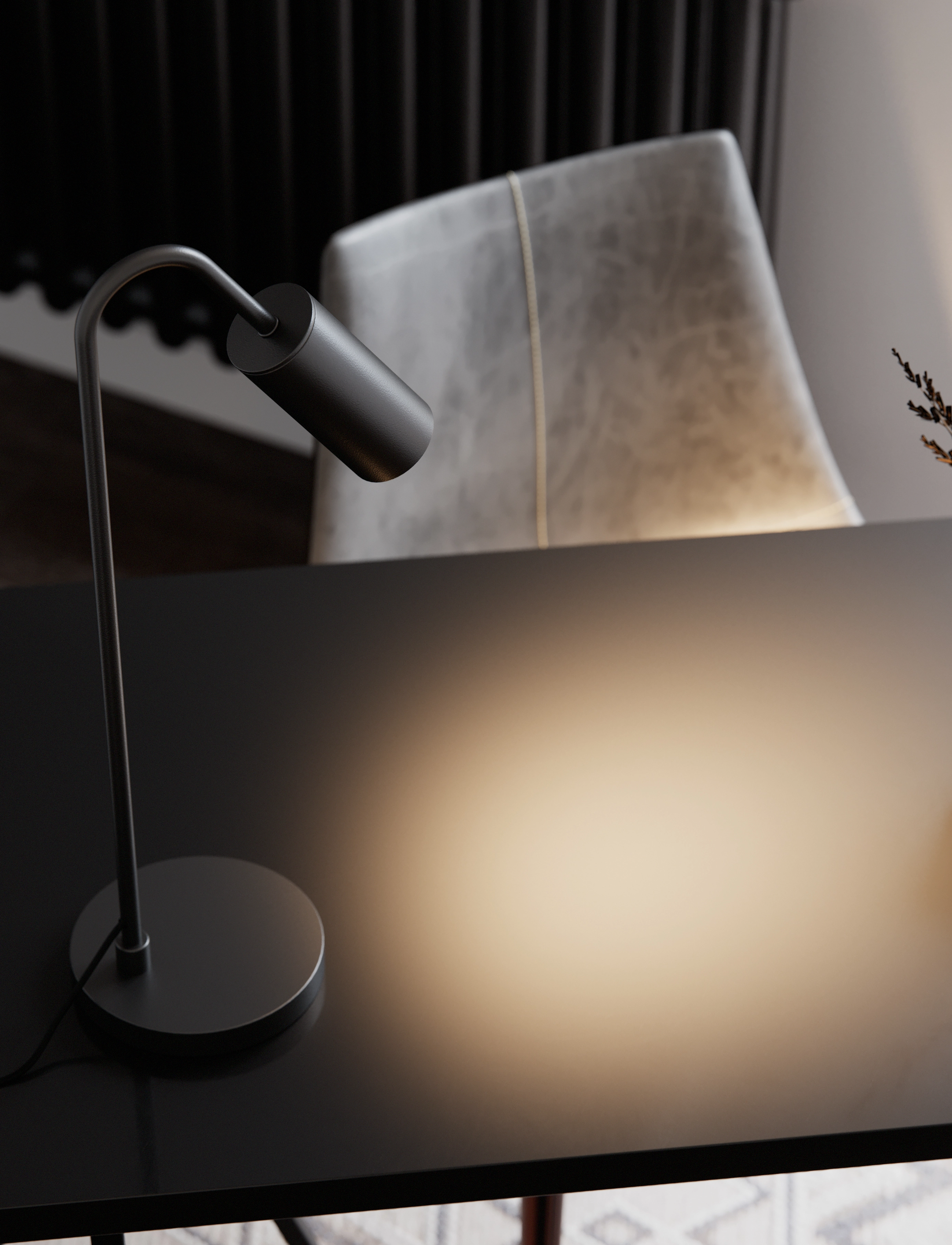 By Rydéns Curve Bordslampa, Ø15X51 cm x 23, Lamps, Schwarz - Table Homeware