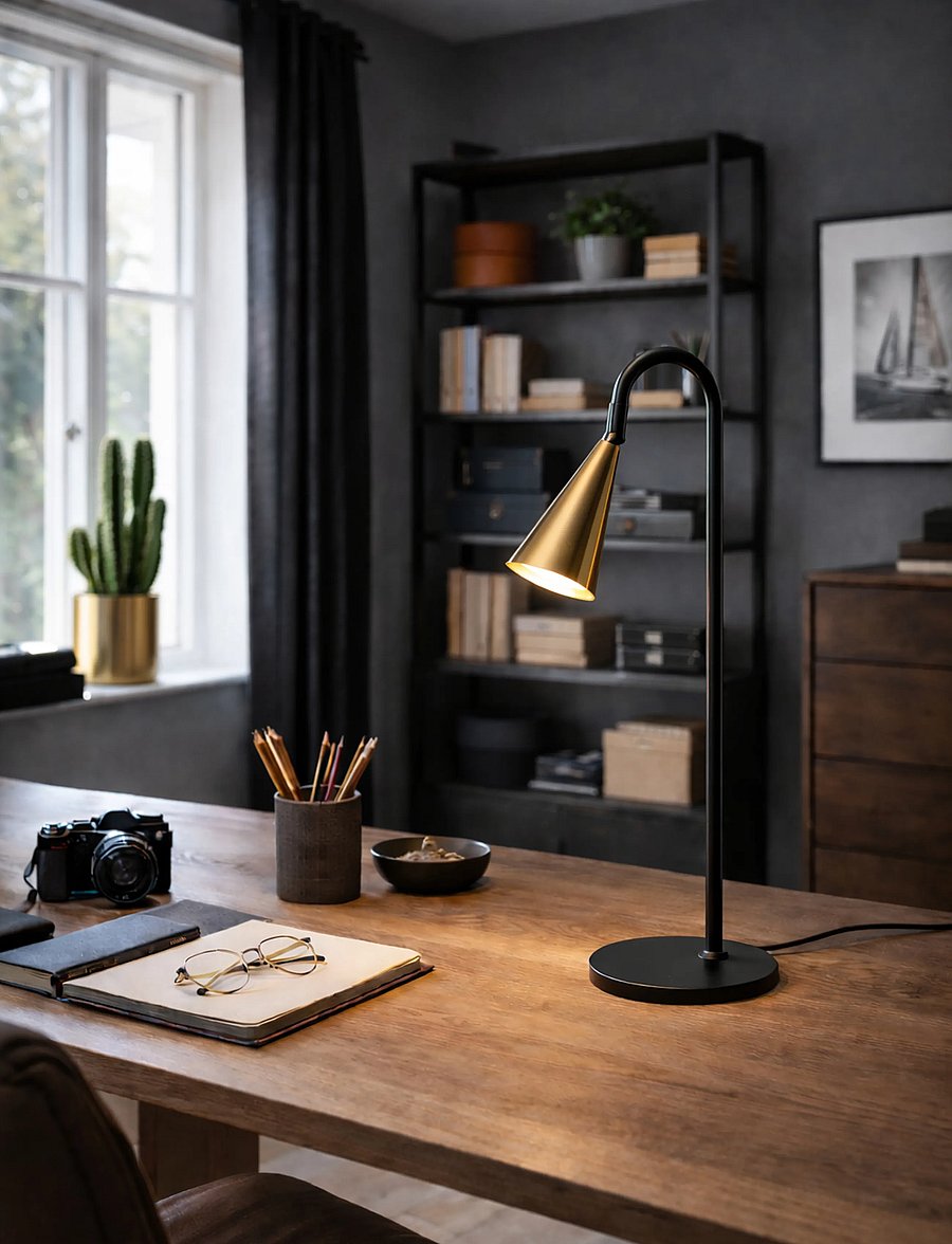 By Rydéns - Spline table light H55cm black/brass - laualambid - svart - 3