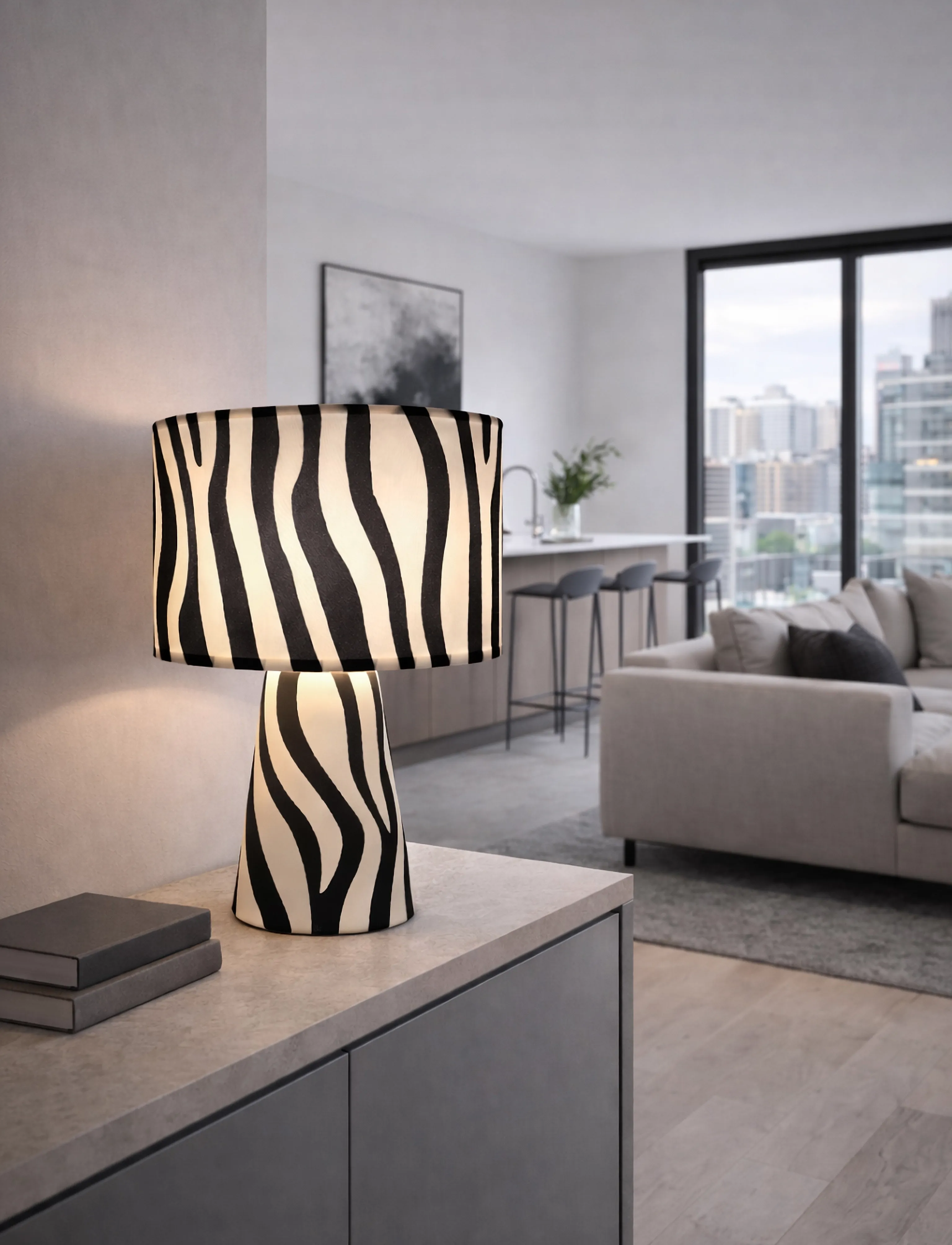 By Rydéns Zany Zebra Table Light H43Cm Schwarz/Weiß,,,Mehrfarbig/gemustert Gr.43 CM