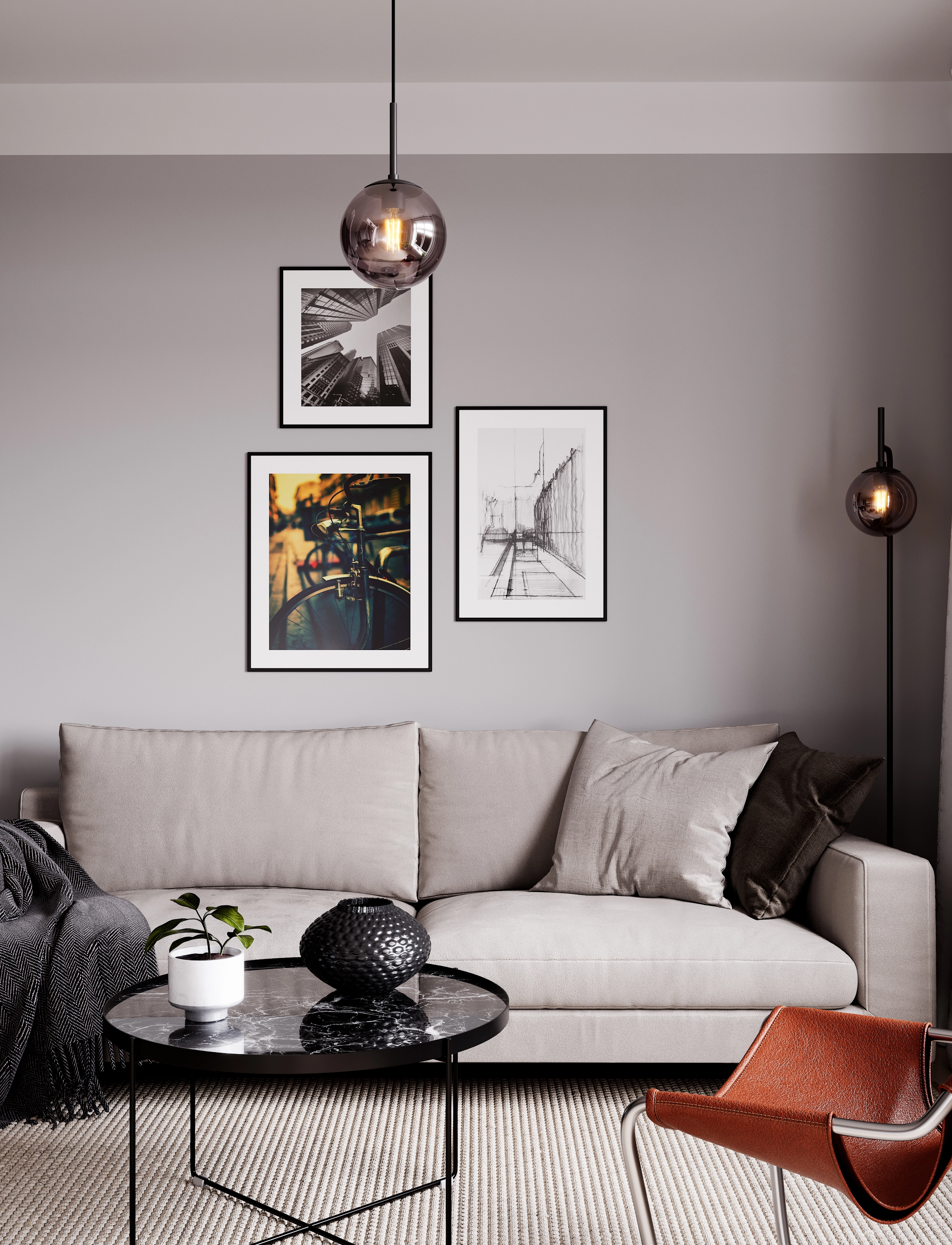 By Rydéns Boyle Gulvlampe, Røggrå, 35X28.0X163.5 cm, Black, Lamper > Gulvlamper, Unisex