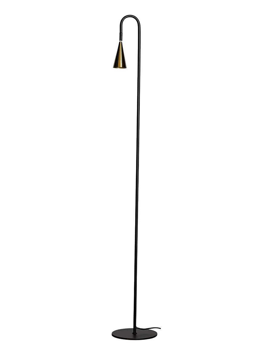 By Rydéns - Spline floor light H140cm black/brass - stehlampen - svart/mÄssing - 1