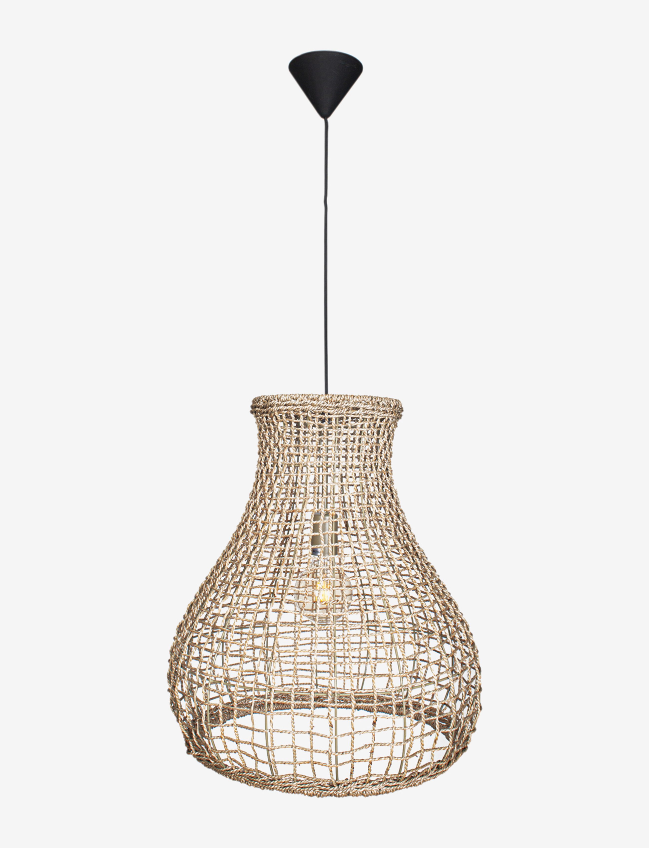 By Rydéns Seagrass Ceiling Lamp, Pendellampe, Beige, Str: Ø48X55CM