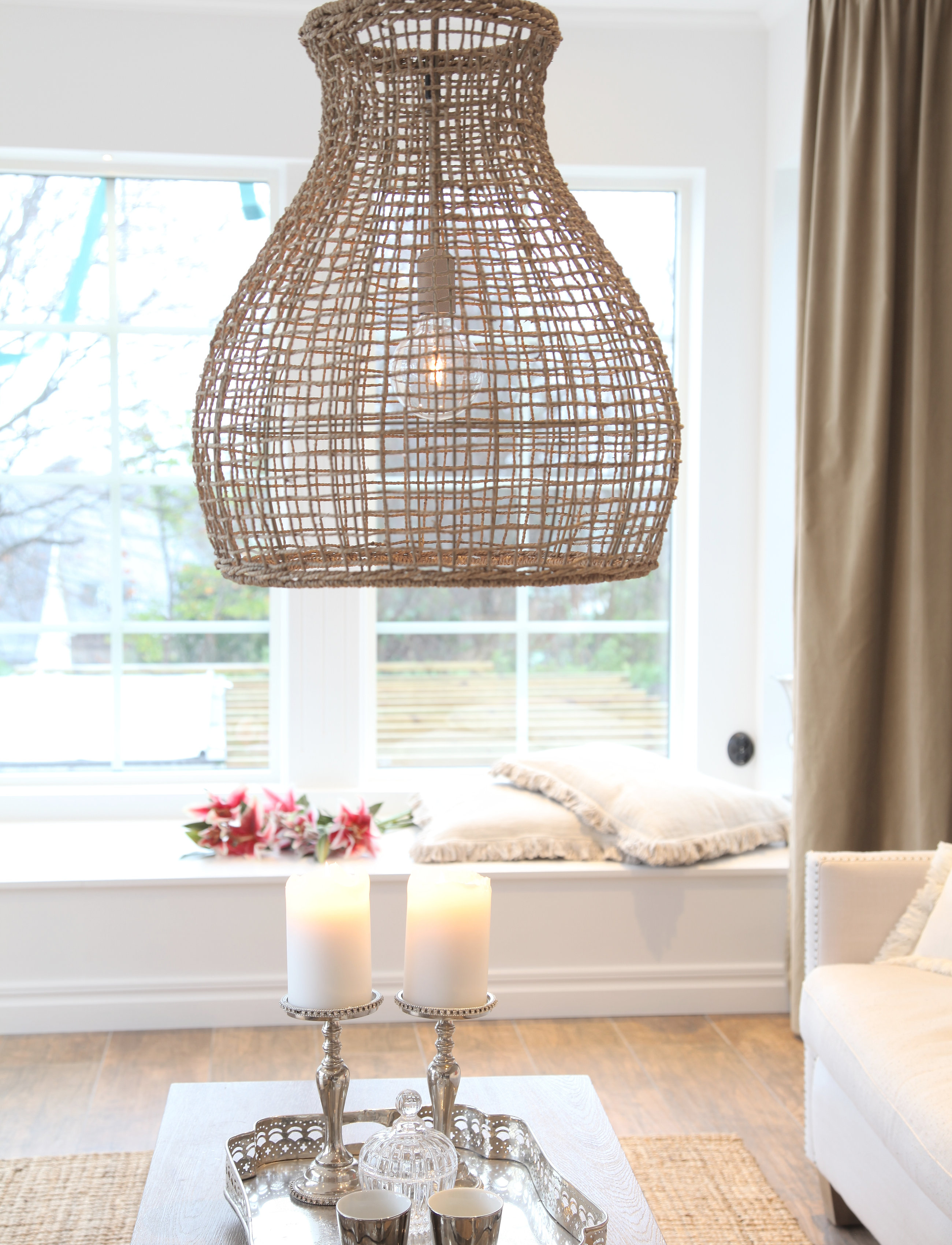 By Rydéns Seagrass Ceiling Lamp, Ø48X55 cm, Lamps, Beige - Pendant Homeware
