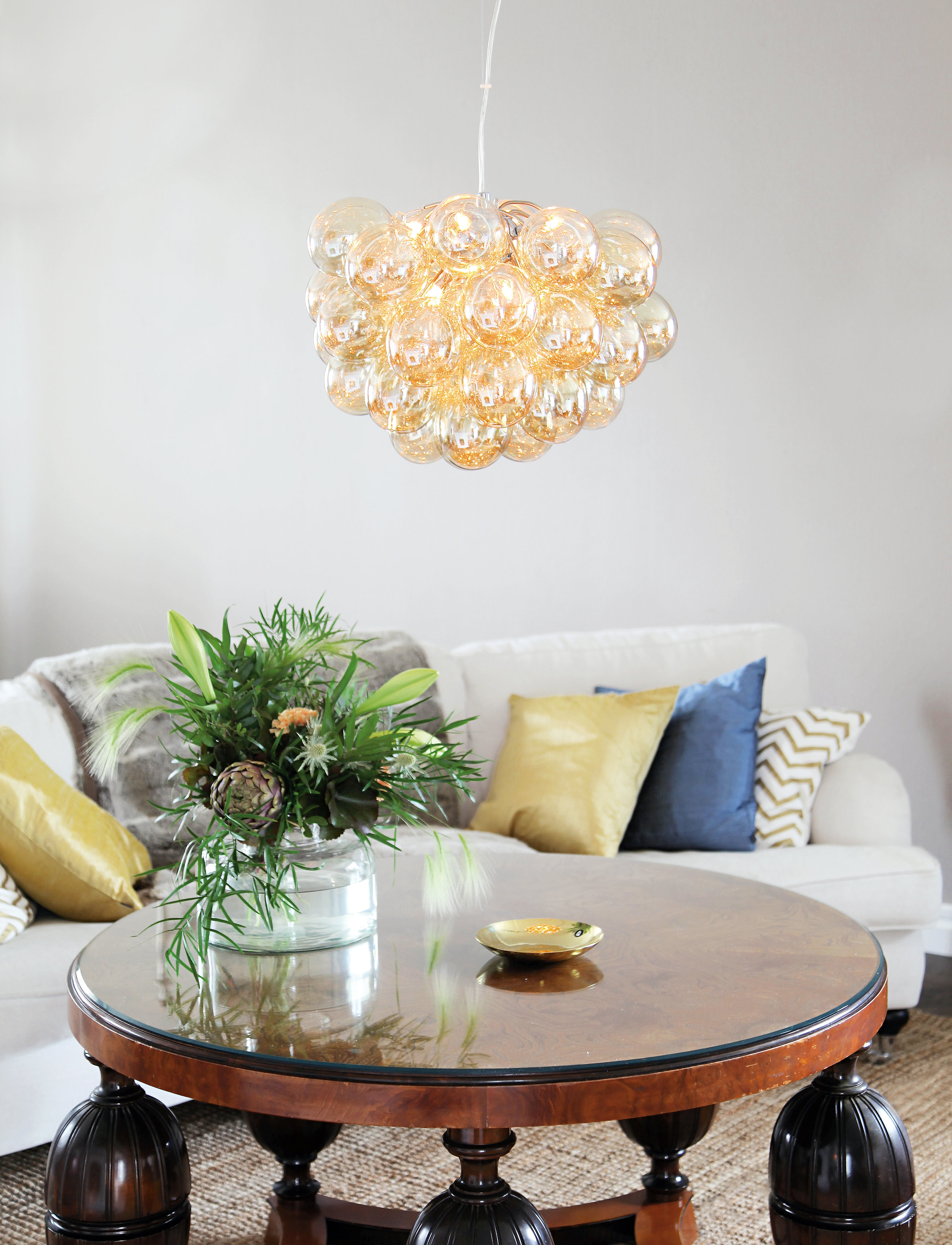 By Rydéns Gross Pendant Lamp, Ø50X45 cm, Ceiling Lamps, Gold - Homeware