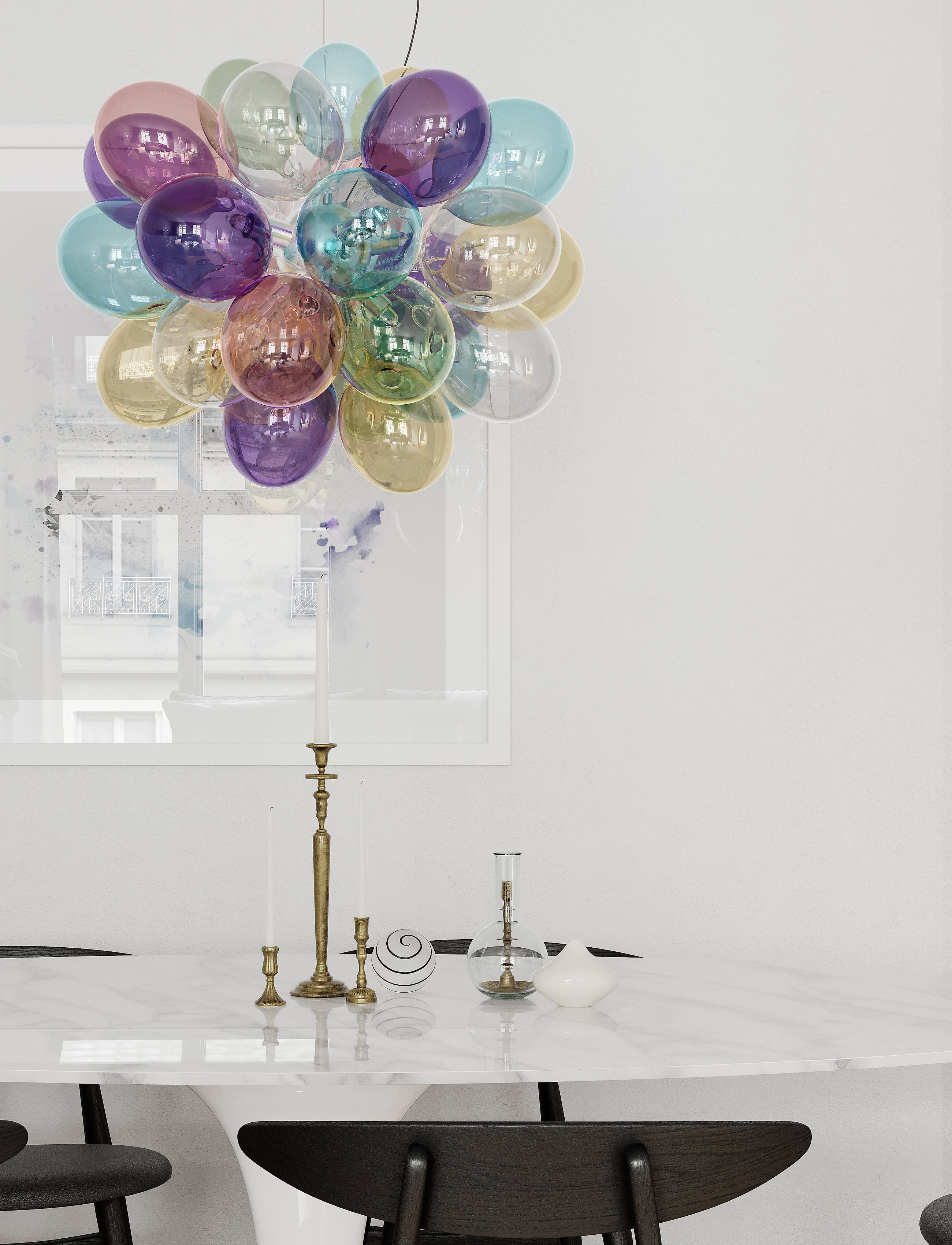 By Rydéns Gross Pendant Lamp, Ø50X45 cm, Ceiling Lamps, Mehrfarbig/gemustert - Homeware