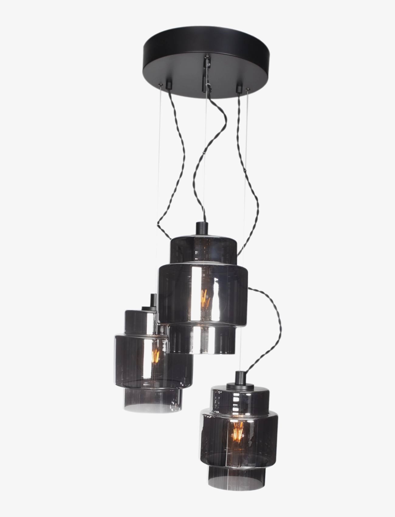 By Rydéns Ebbot Loftlampe Med 3 Lys, Røggrå, Pendellampe, Grå, Str: Ø30X155CM