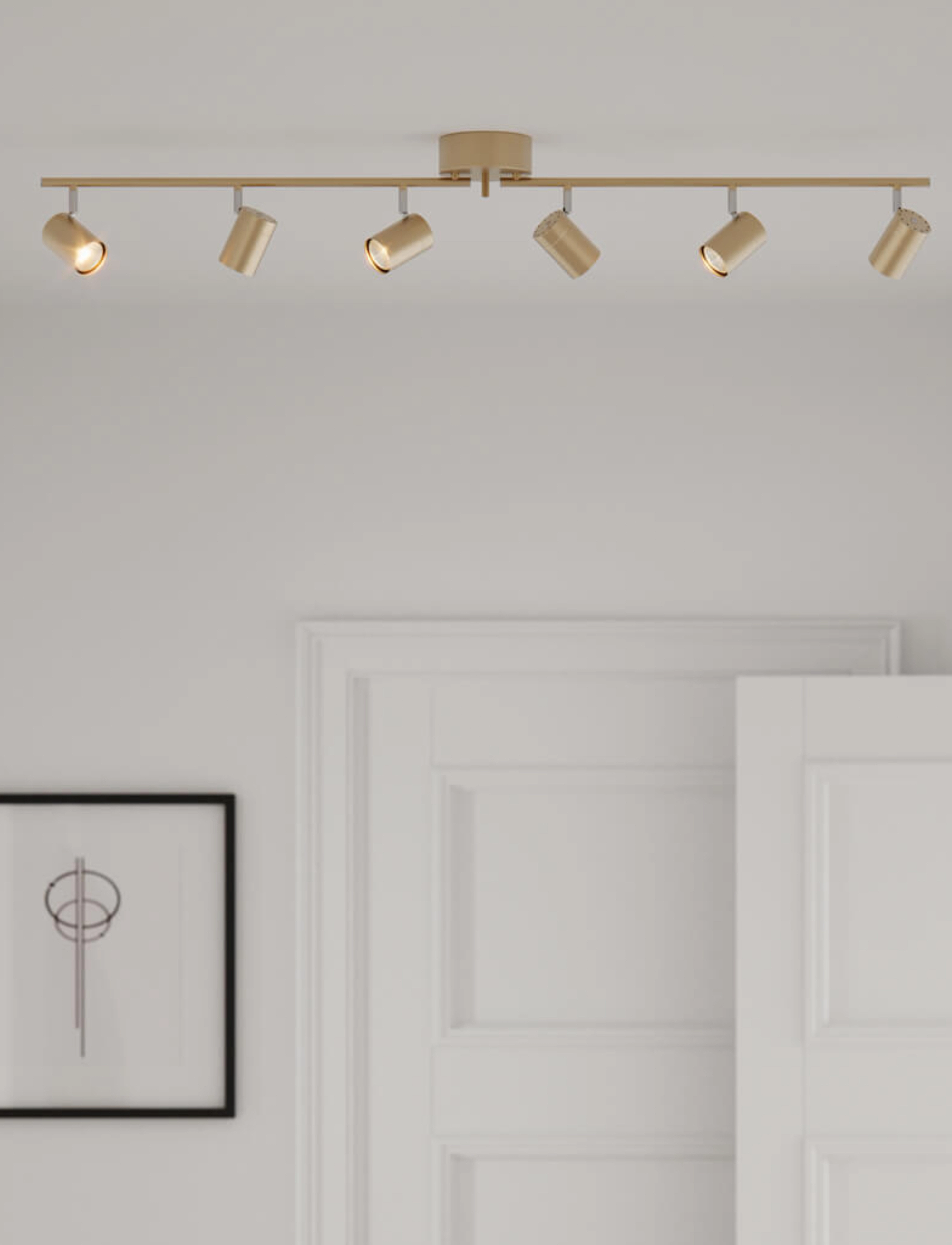 By Rydéns Correct Takspot 6-Låg, One Size x 124, Ceiling Lamps, Gold - Flush Mount Lights, Homeware