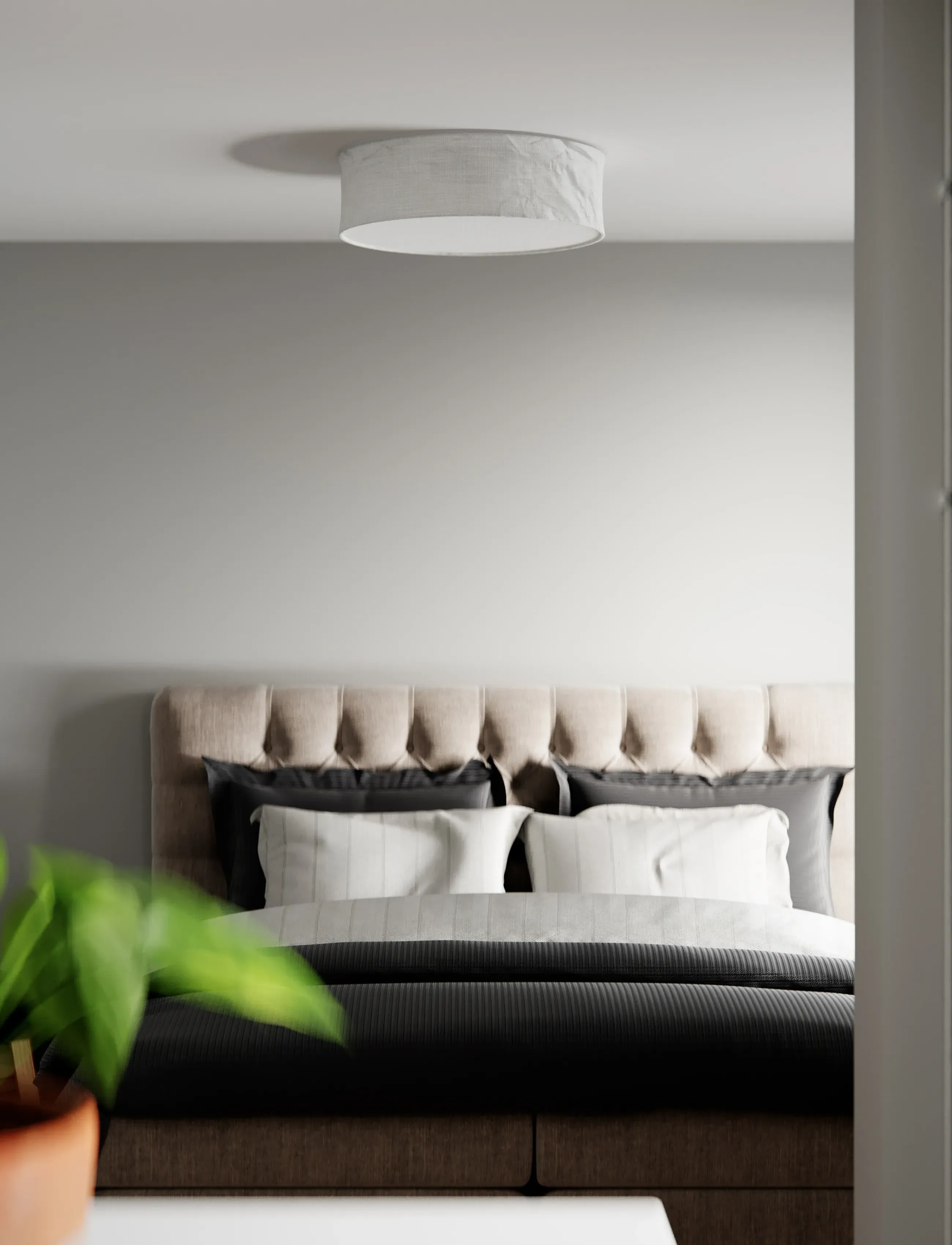 By Rydéns, H:19.5 cm, Ceiling Lamps, Weiß - Flush Mount Lights, Homeware