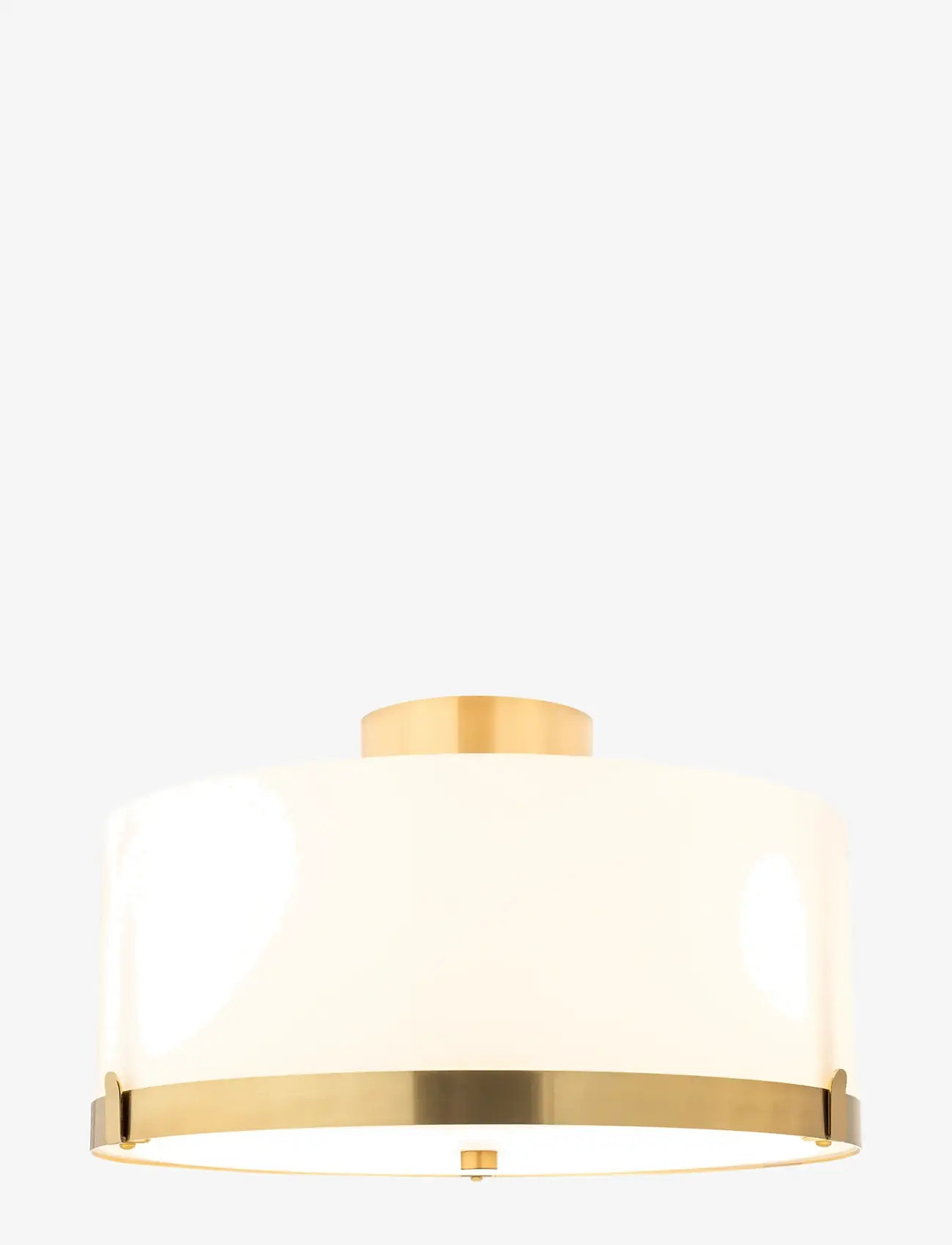 By Rydéns - Ceiling lamp Marcel - flush mount ceiling lights - white shiny/brass - 1
