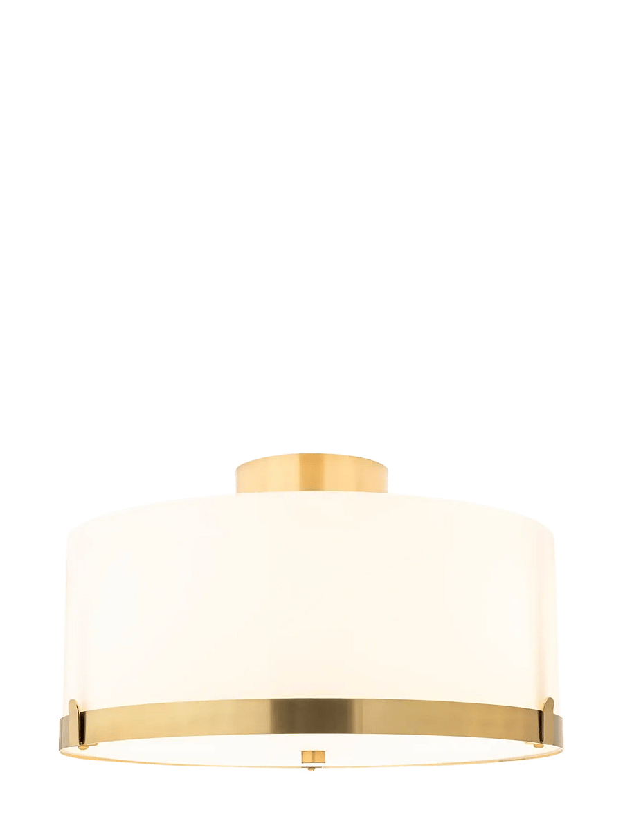 By Rydéns - Ceiling lamp Marcel - white shiny/brass - 1