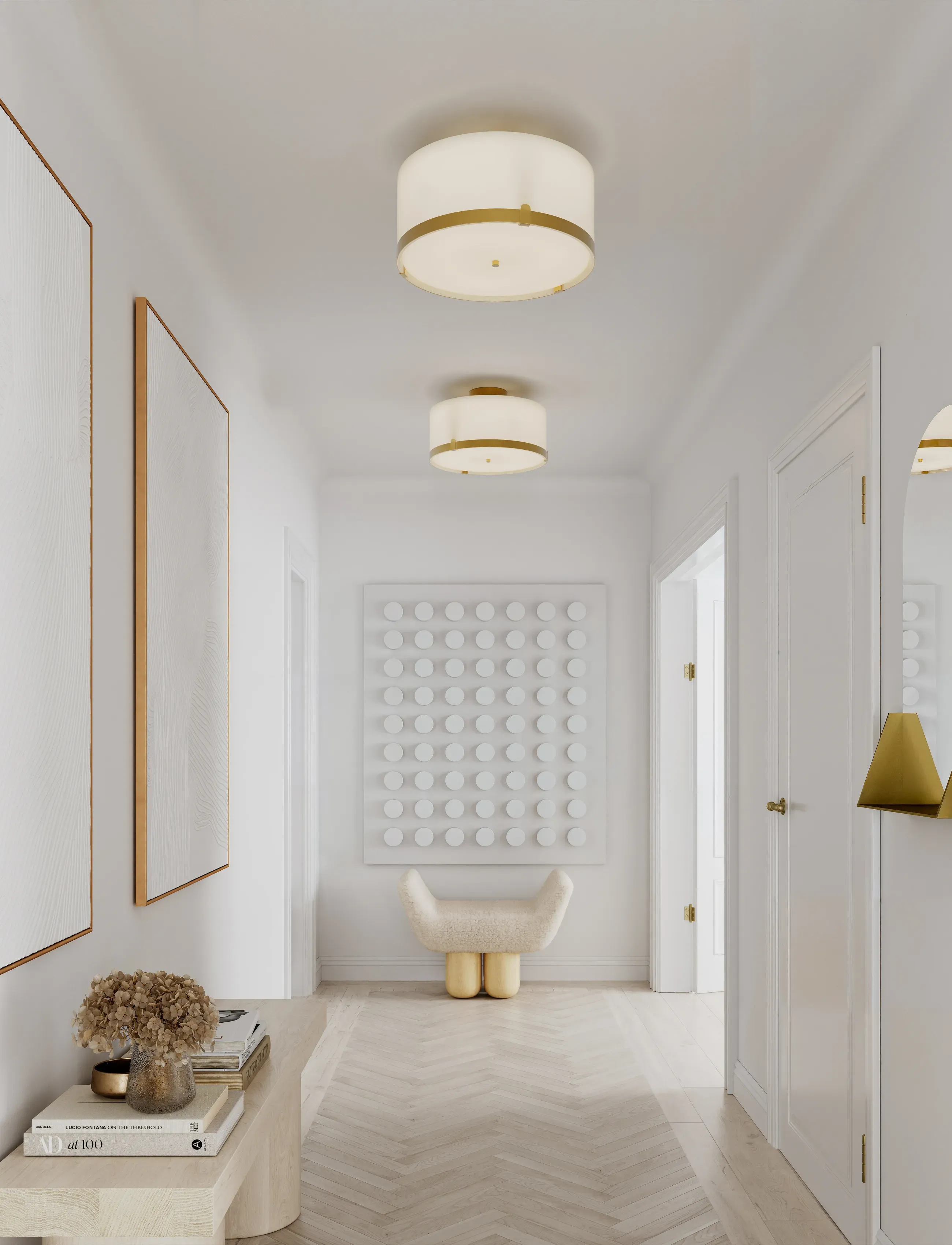 By Rydéns Ceiling Lamp Marcel, 24X40.5 cm, Lamps, Gold - Flush Mount Lights, Homeware
