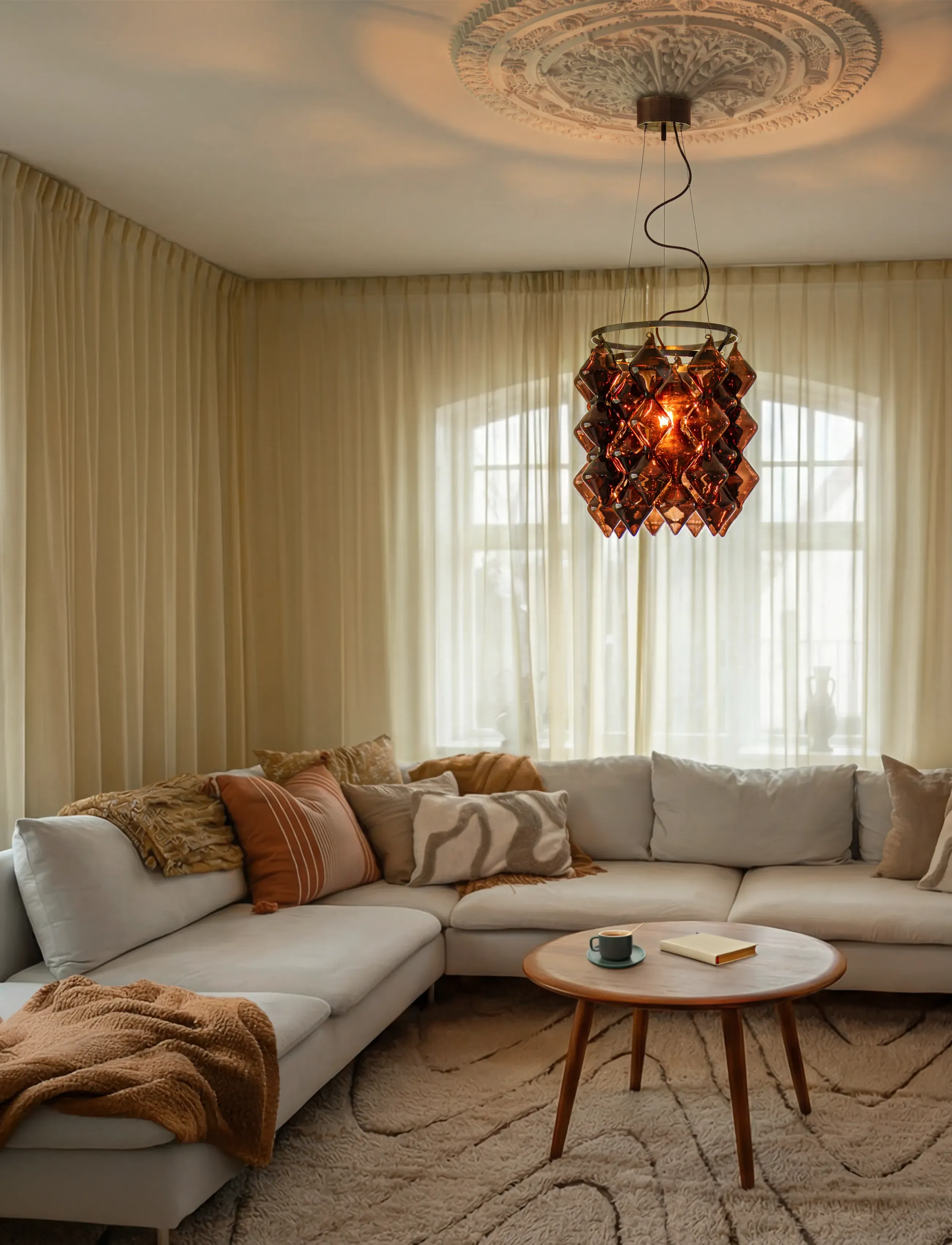 By Rydéns Pendant Lamp Gemma, 47X45 cm, Ceiling Lamps, Braun - Homeware