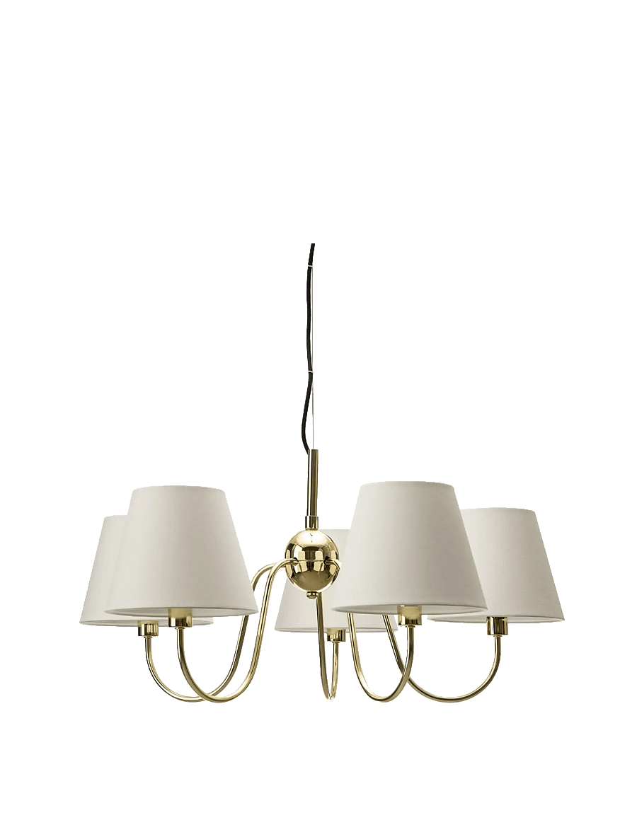 By Rydéns - Pendant lamp Lynx - rippvalgustid - brass/white - 1