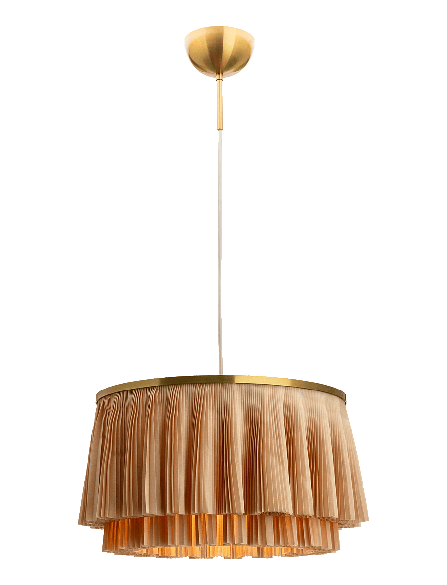 By Rydéns - Ophelia pendant light Ø40cm brass/beige - rippvalgustid - beige/mÄssing - 1