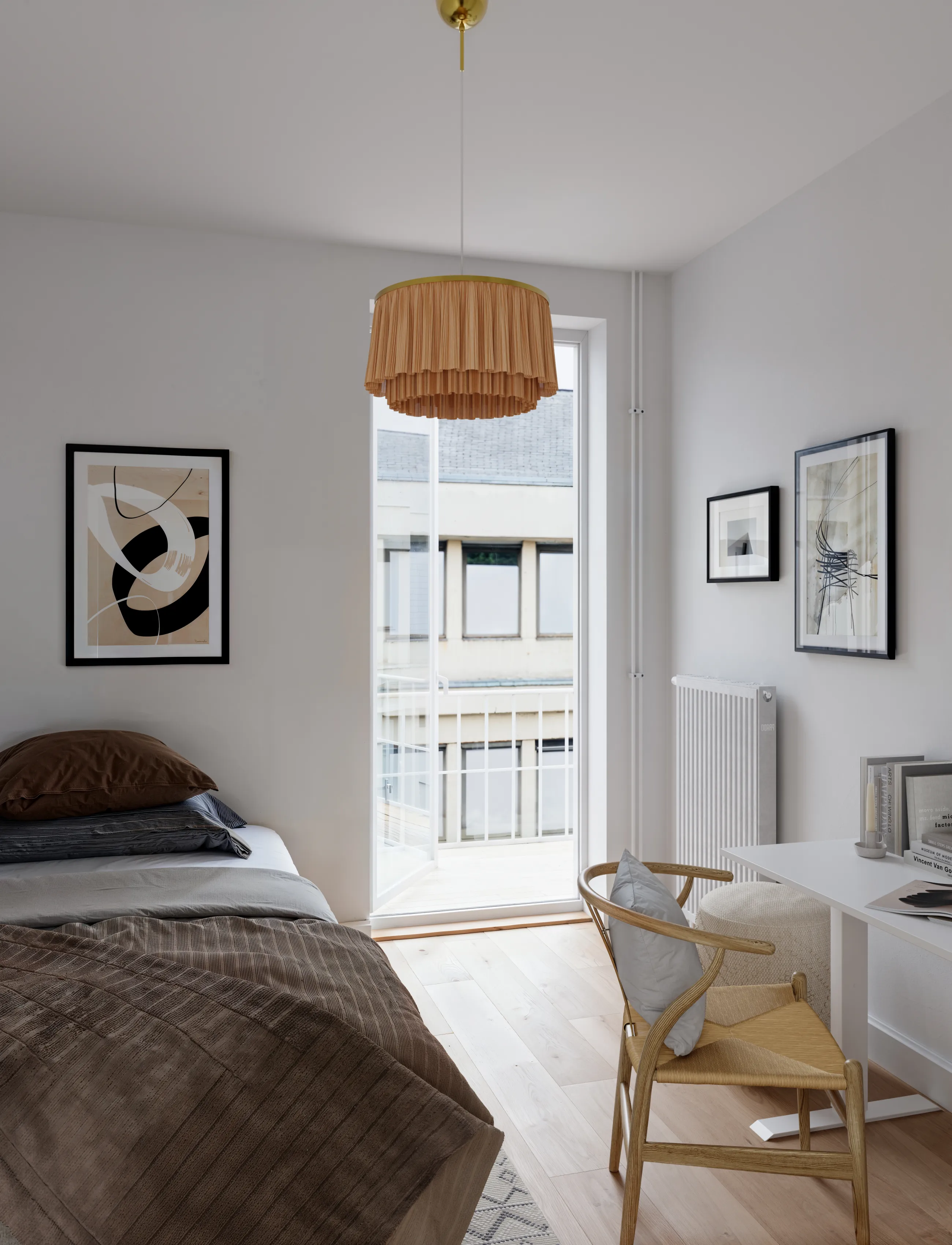 By Rydéns - Ophelia pendant light  Ø40cm brass/beige - rippvalgustid - beige/mÄssing - 0