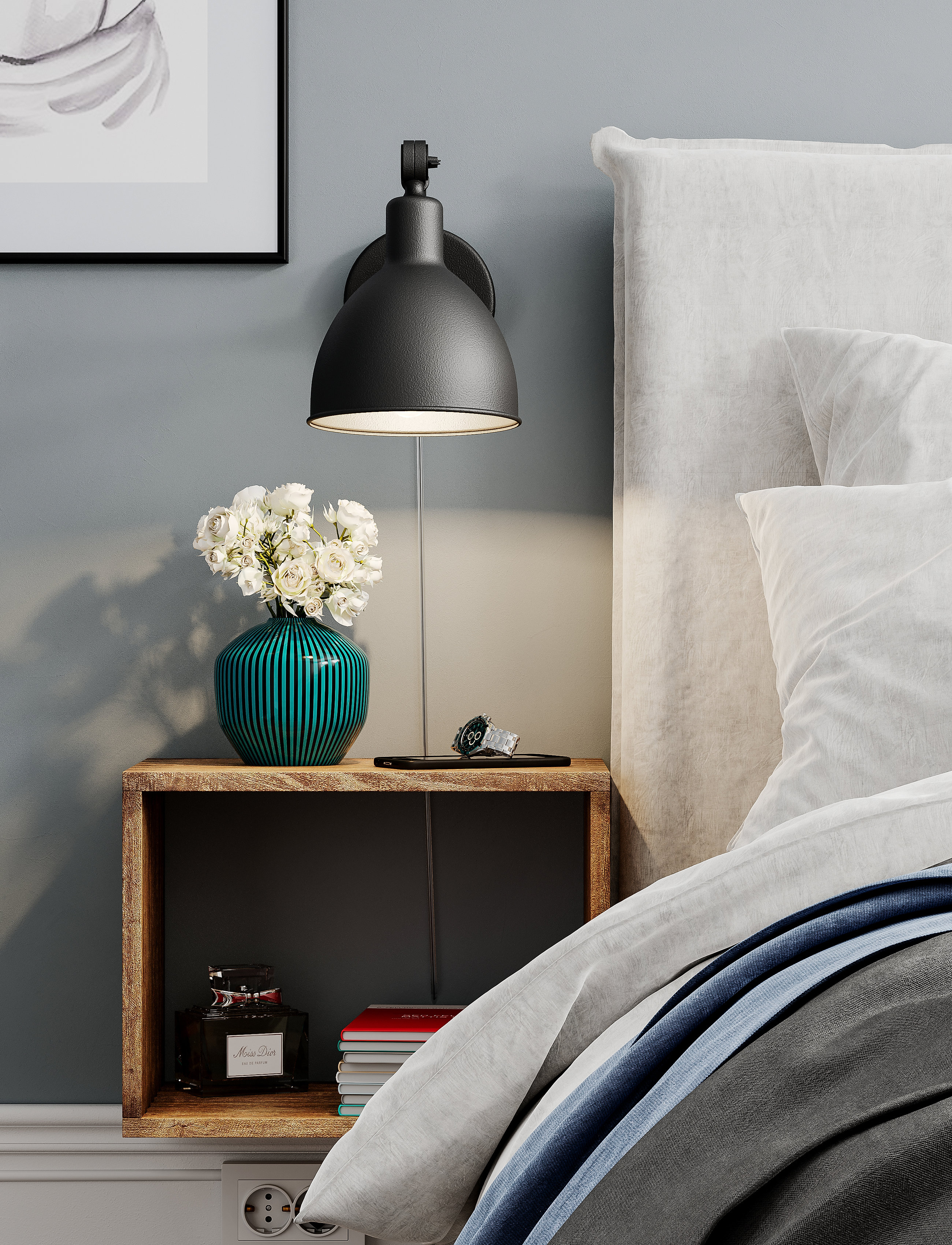 By Rydéns Bazar Mini Wall, 49X17X25 cm, Lamps, Schwarz - Wall Homeware