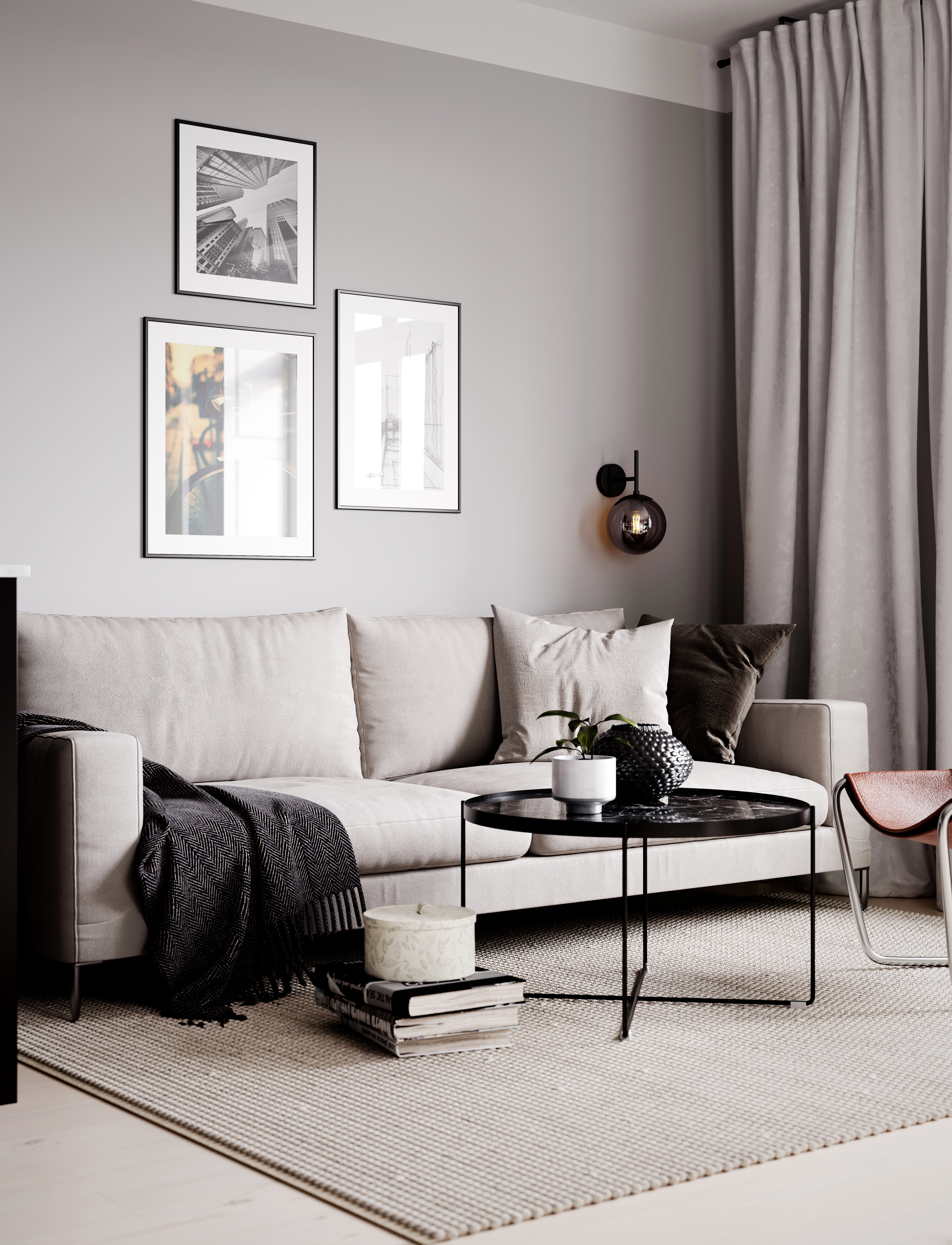 By Rydéns Boyle Væglampe, Røggrå, 18X21.5X31 cm, Lamps, Schwarz - Wall Homeware