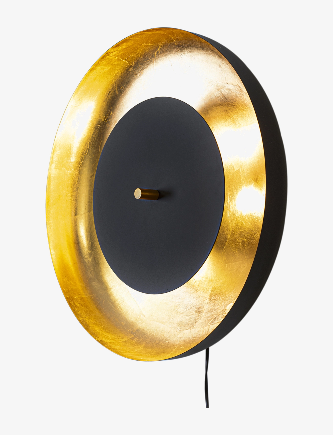 By Rydéns Shelby Væglampe, Sort/Guld, Væglampe, Sort, Str: Ø50X17.5CM