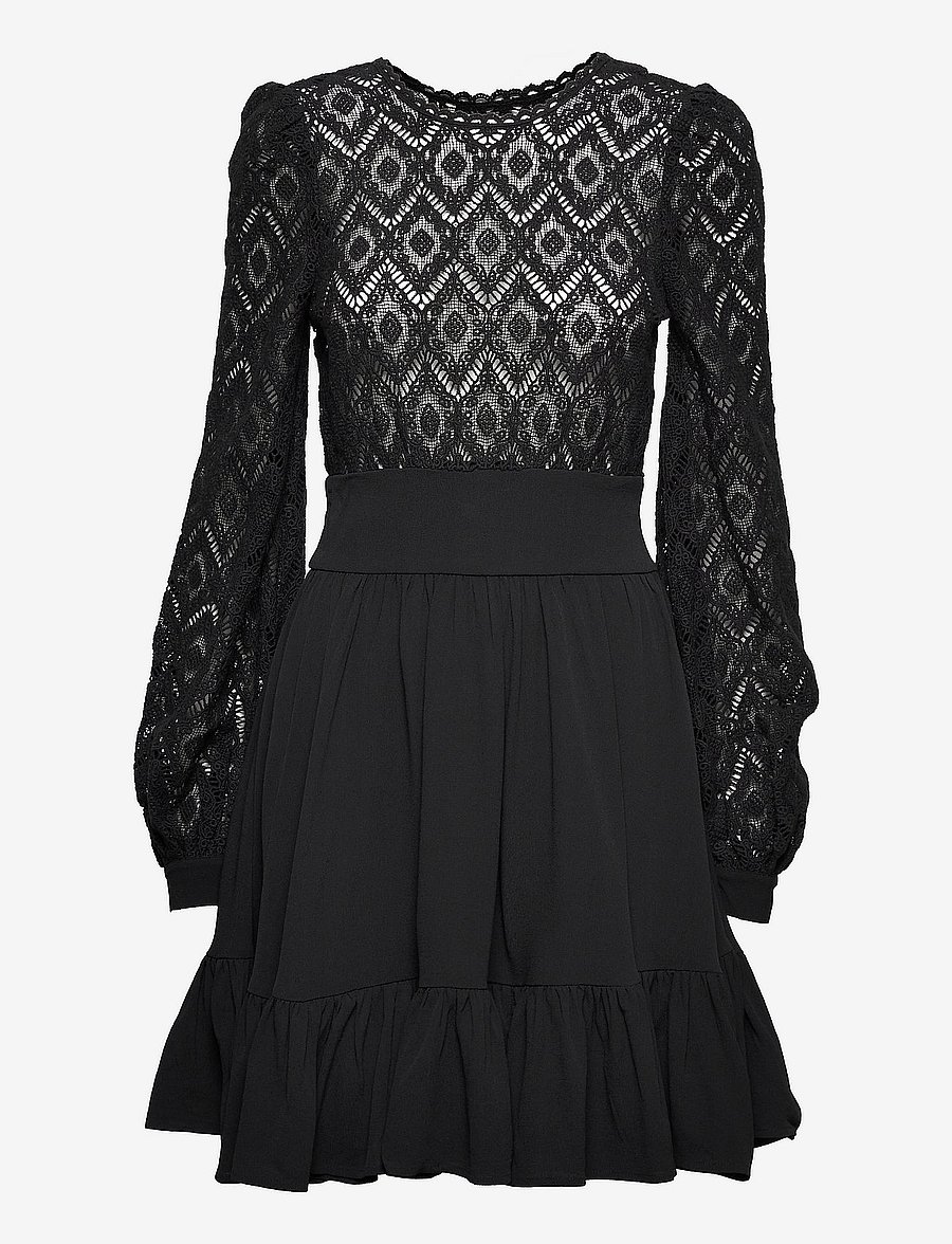 by Ti Mo - Crochet Open Back Dress - black - 0