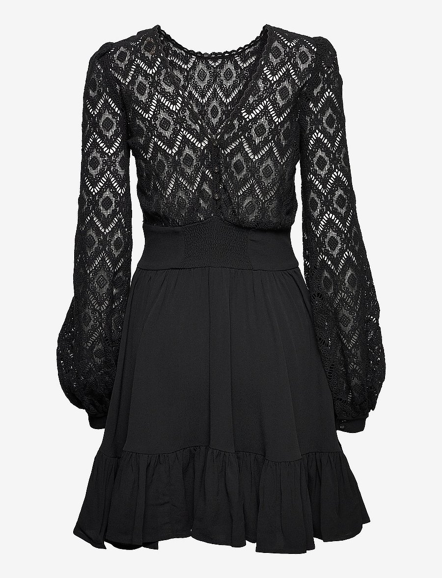 by Ti Mo - Crochet Open Back Dress - black - 1
