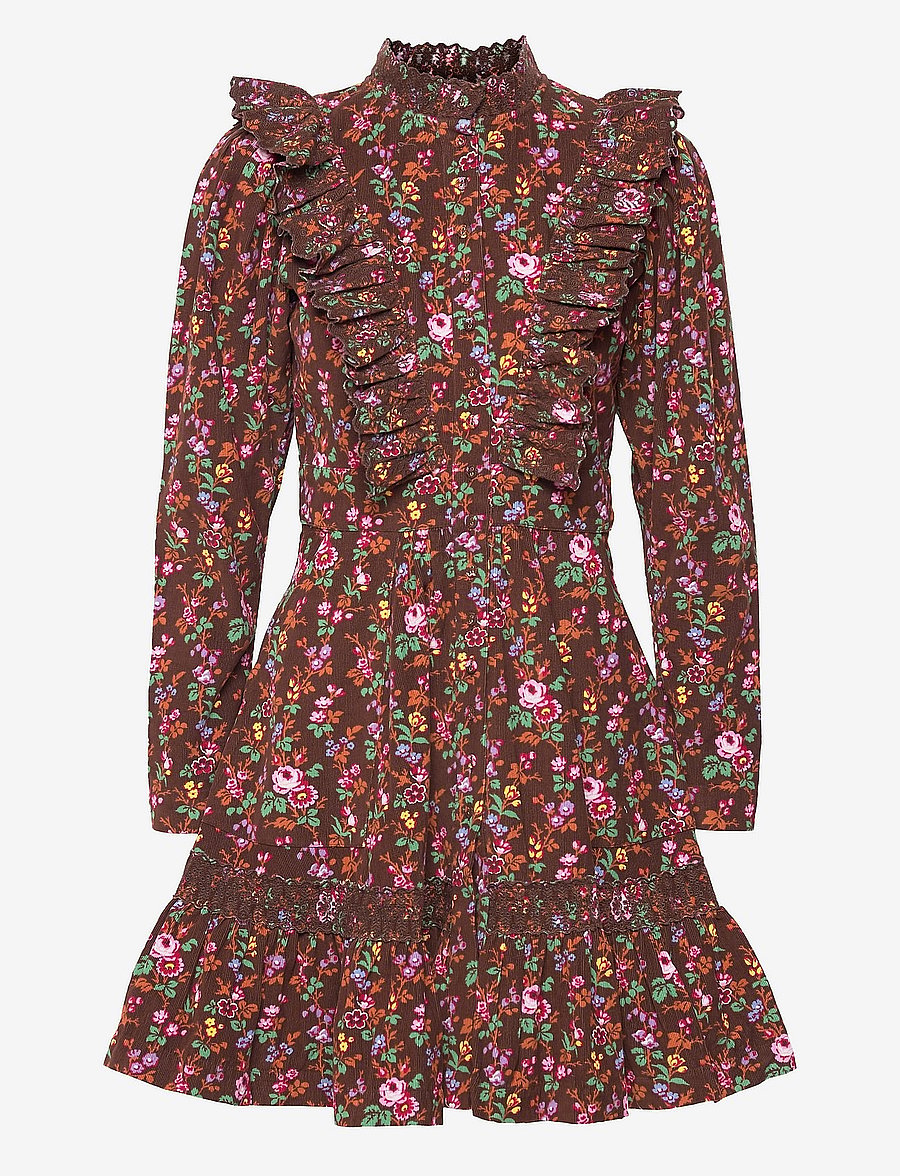by Ti Mo - Baby Cord Button Down Dress - wildflowers - 0