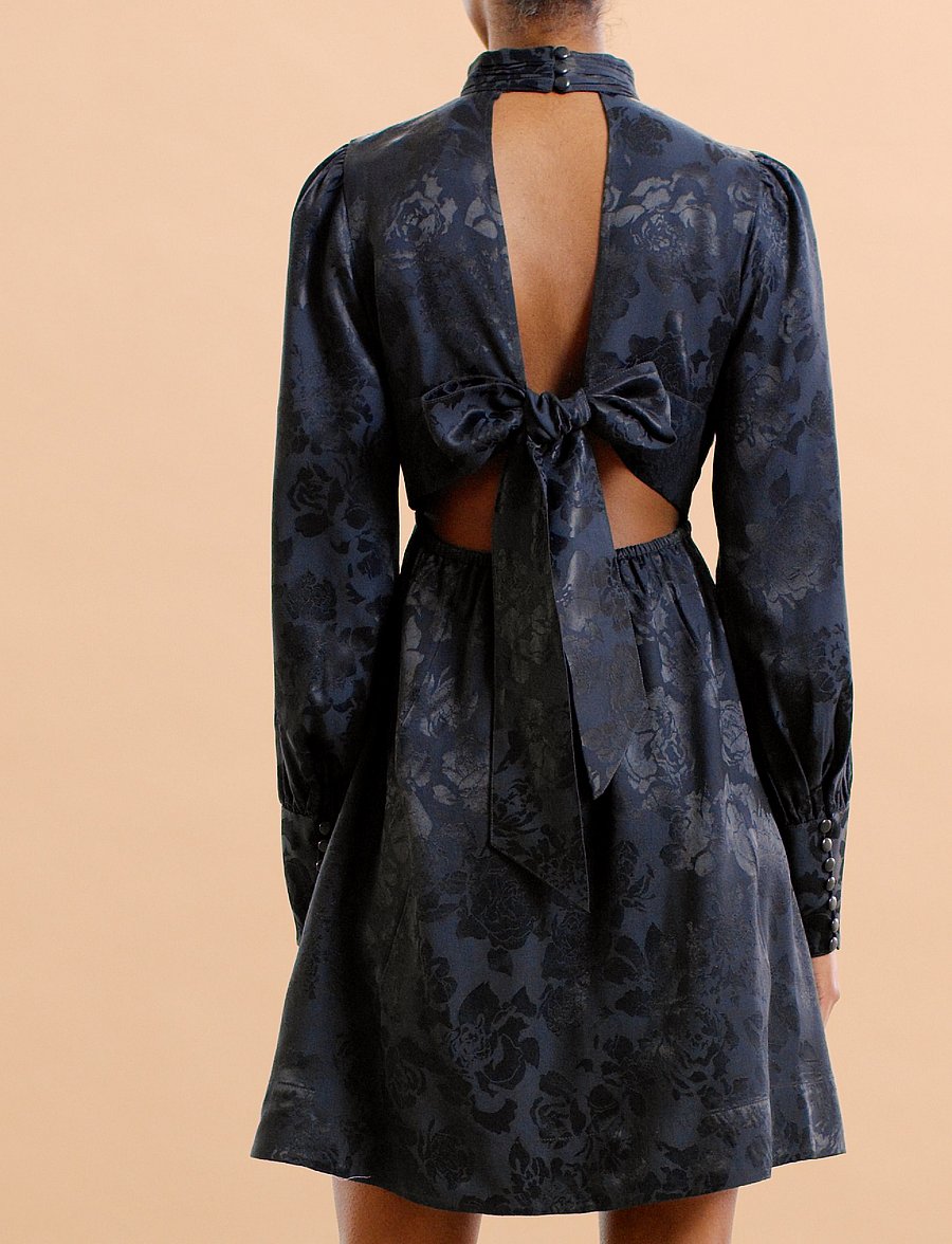 by Ti Mo - Jacquard Open Back Dress - china blue - 3