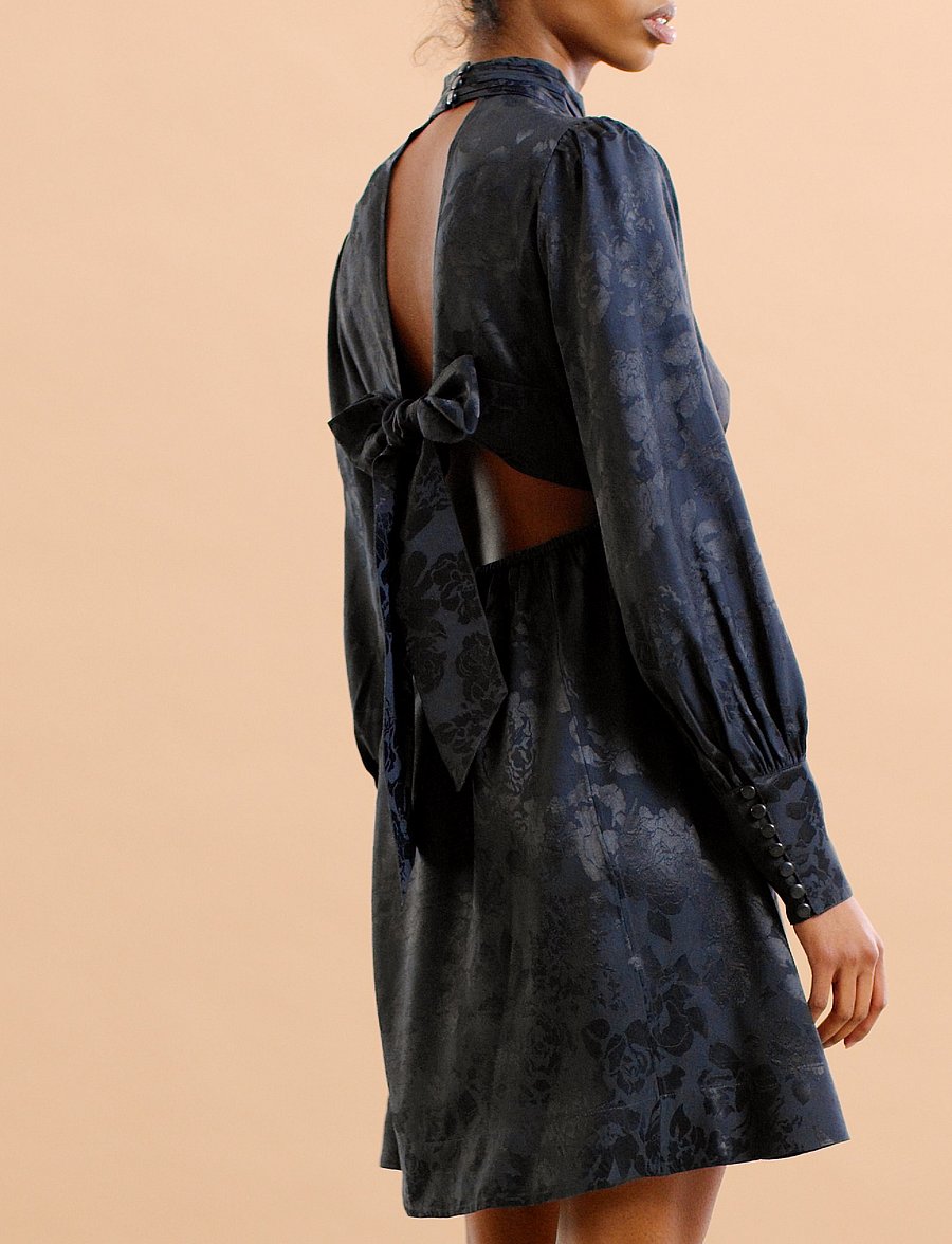 by Ti Mo - Jacquard Open Back Dress - china blue - 4